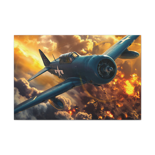 WWII Fighter 3 Canvas Stretched, 0.75"