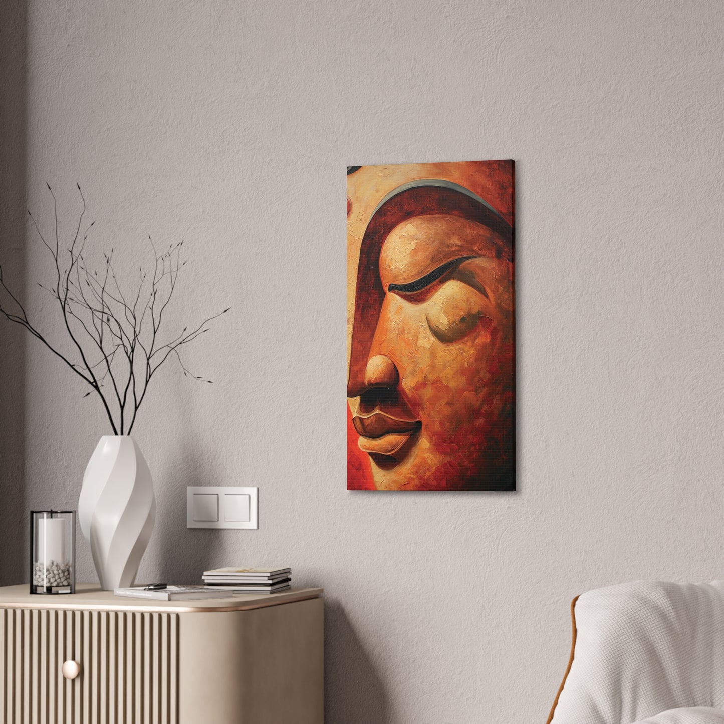 Buddha Painting Print 10 Canvas Stretched, 0.75"