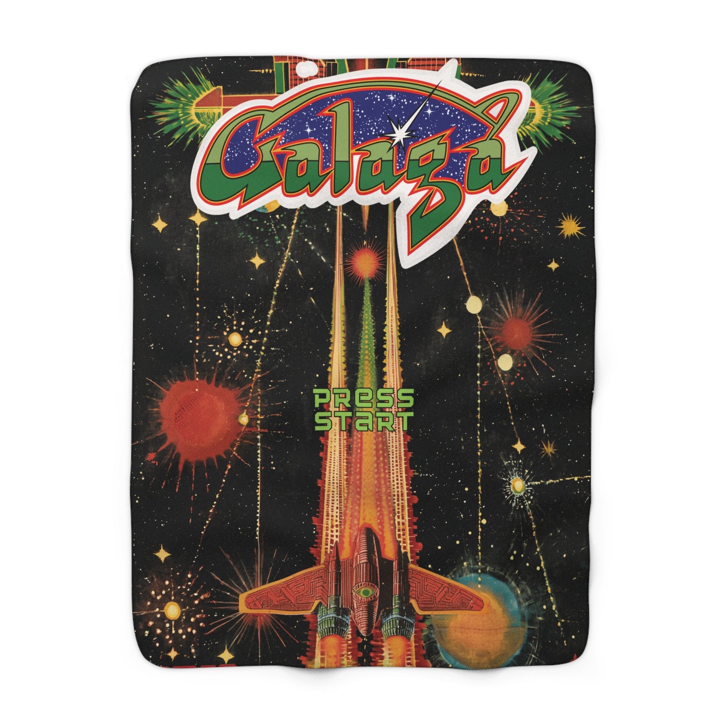 Galaga Sherpa Fleece Blanket