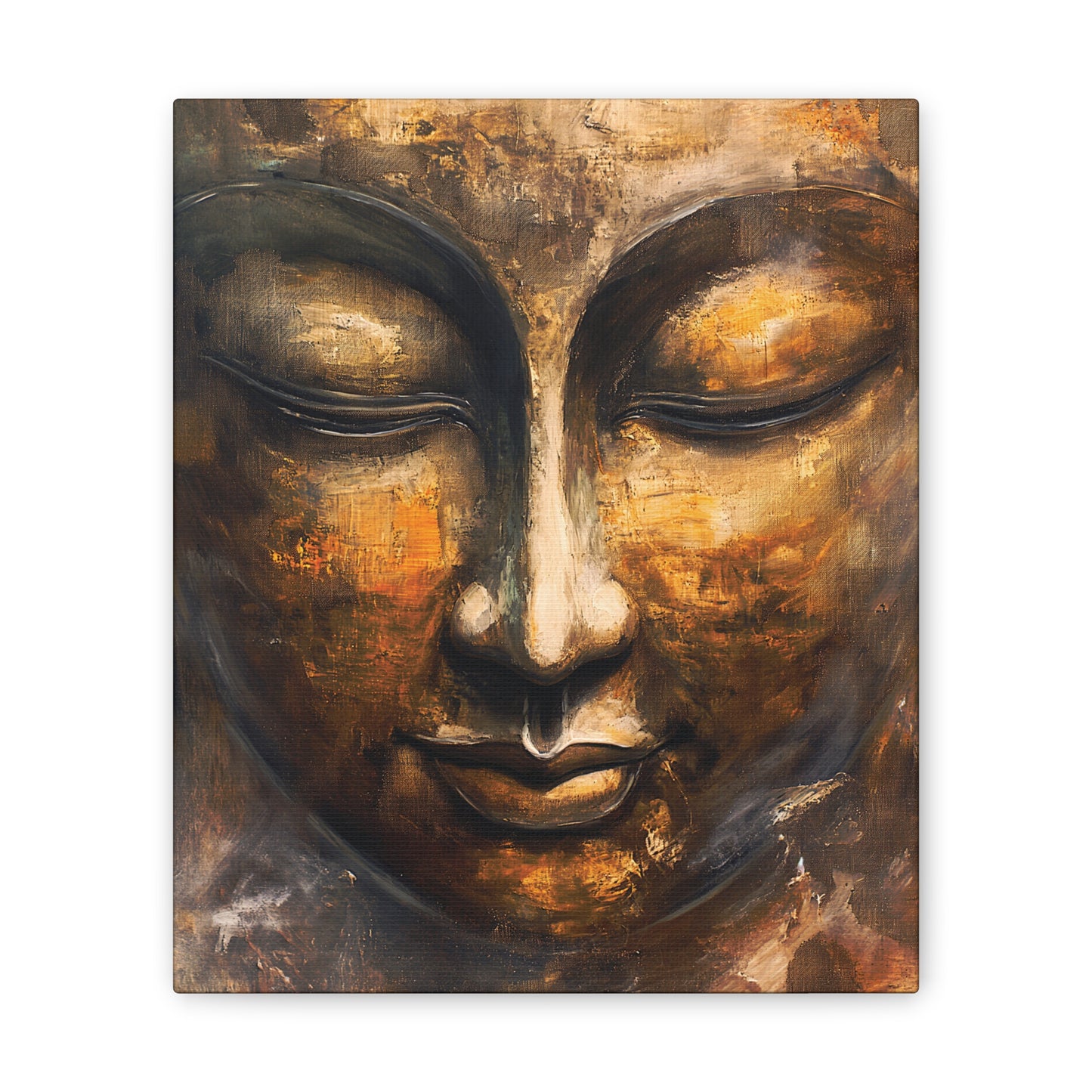 Buddha Painting Print 8 Canvas Stretched, 0.75"