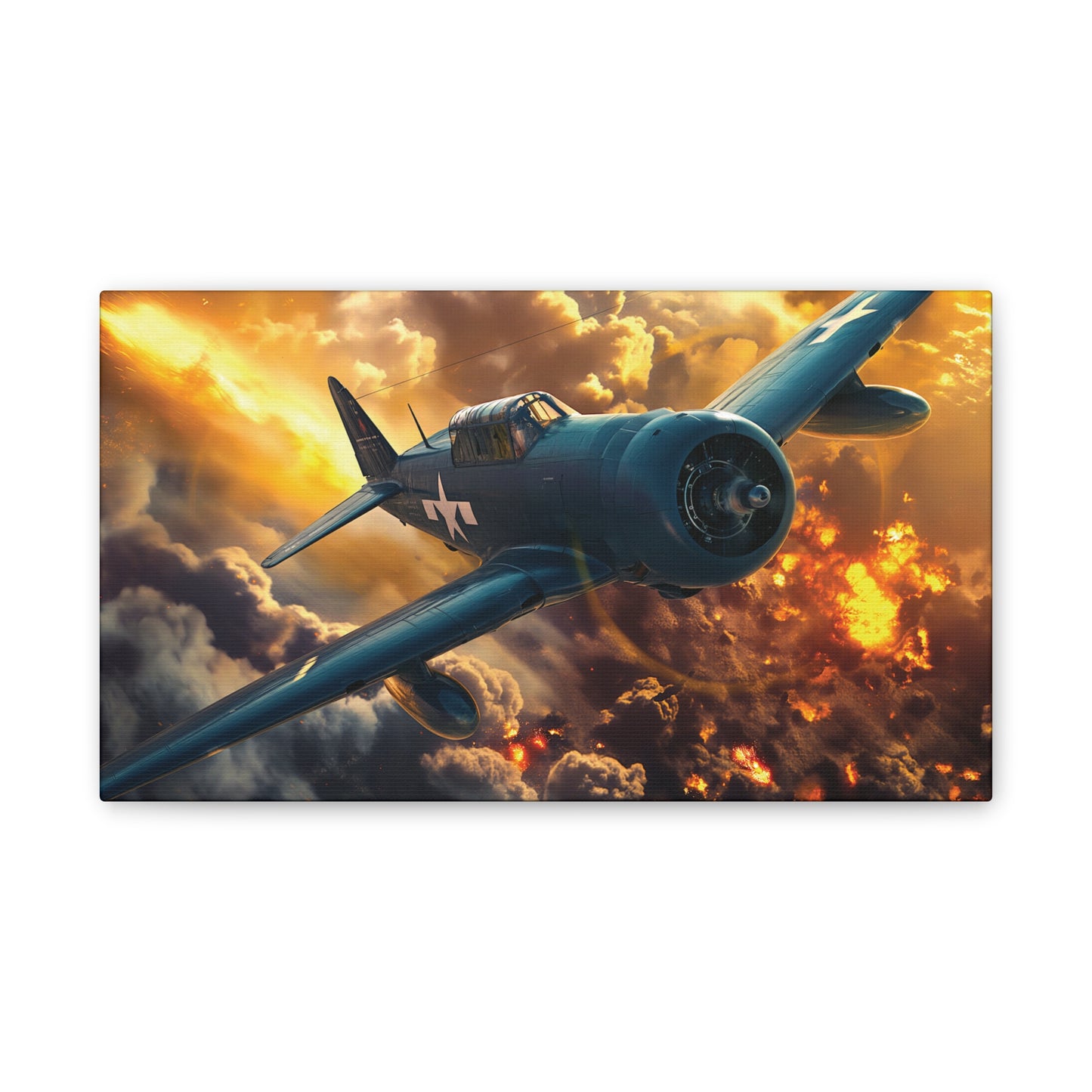 WWII Fighter 3 Canvas Stretched, 0.75"