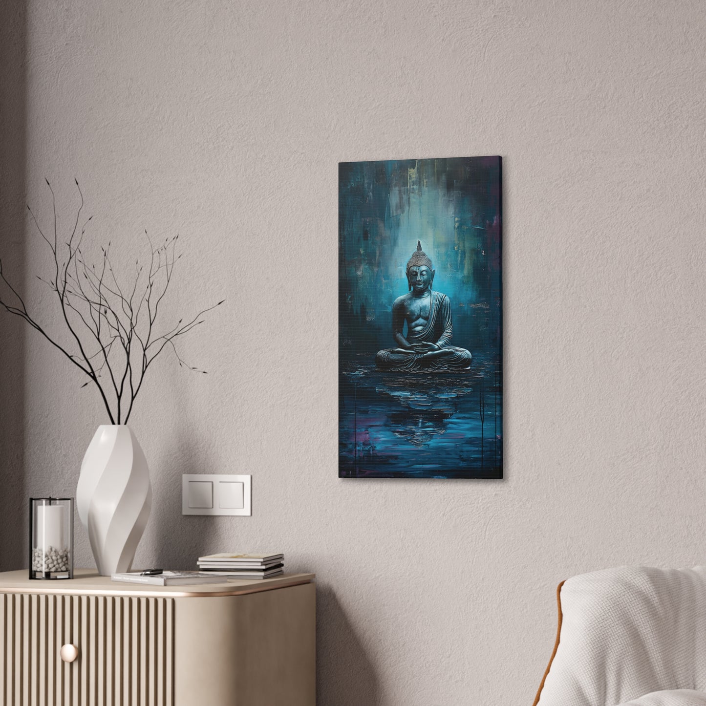 Buddha Painting Print 17 Canvas Stretched, 0.75"