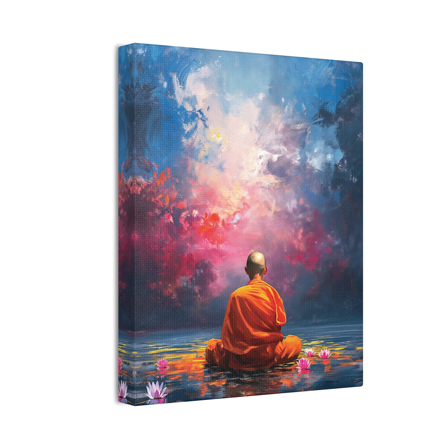 Buddha Painting Print 7 Canvas Stretched, 0.75"