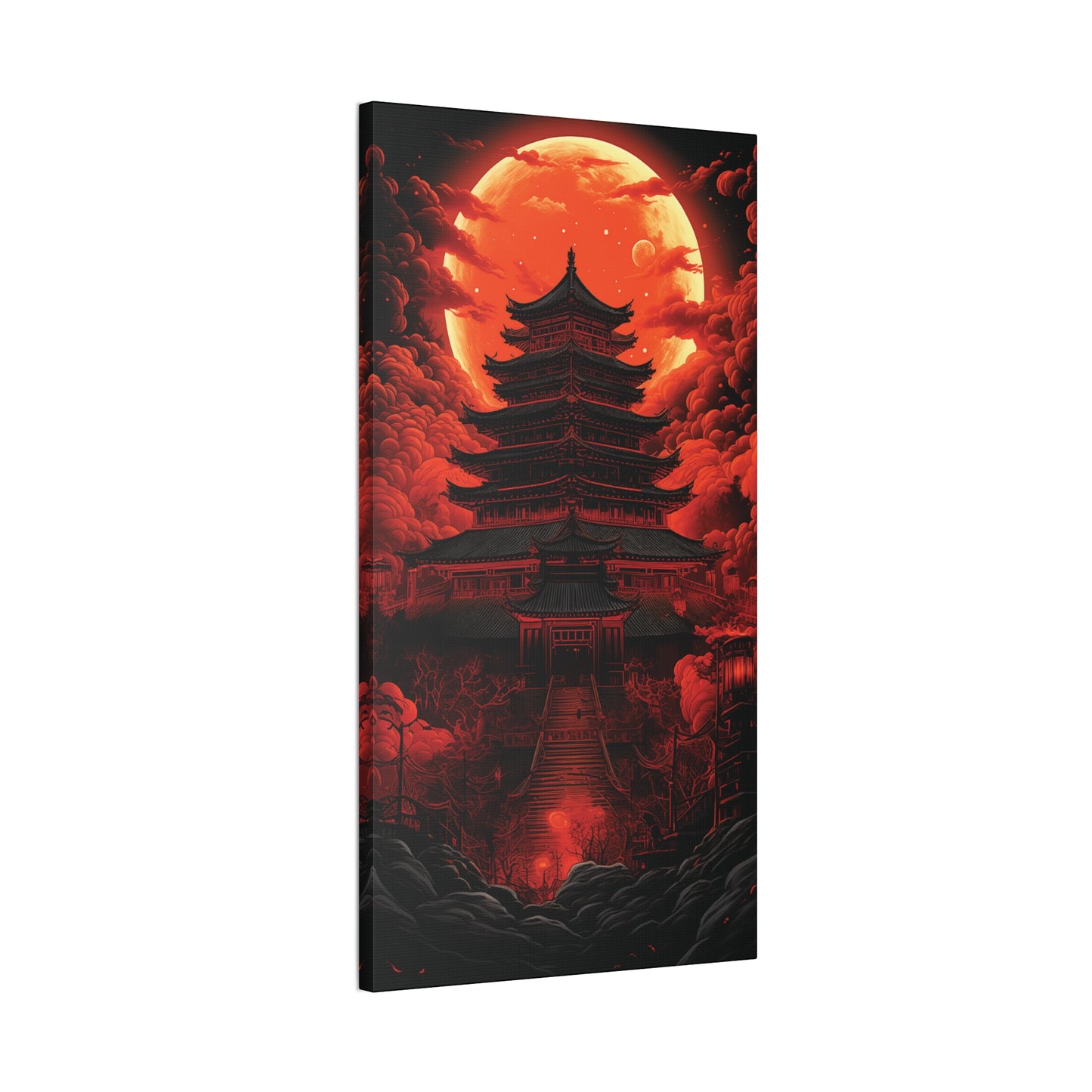 Japanese Temple Canvas Stretched, 0.75"