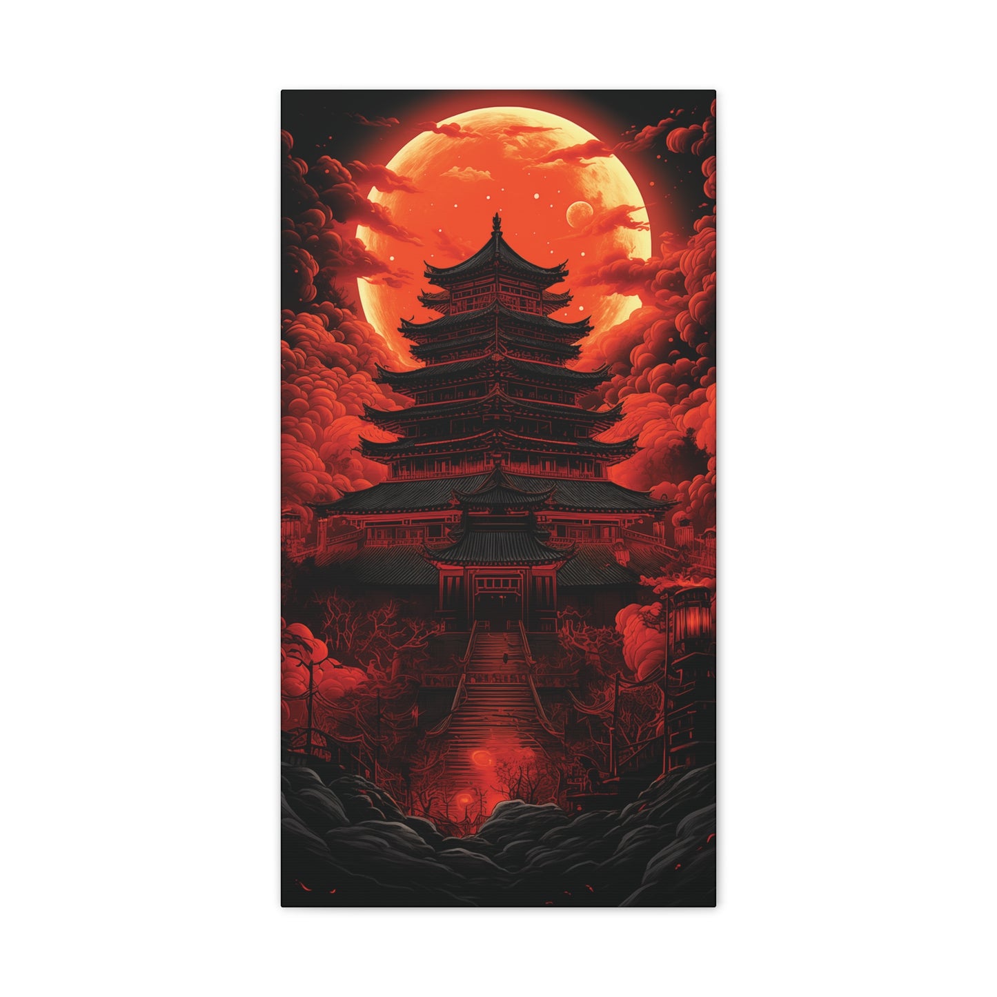 Japanese Temple Canvas Stretched, 0.75"