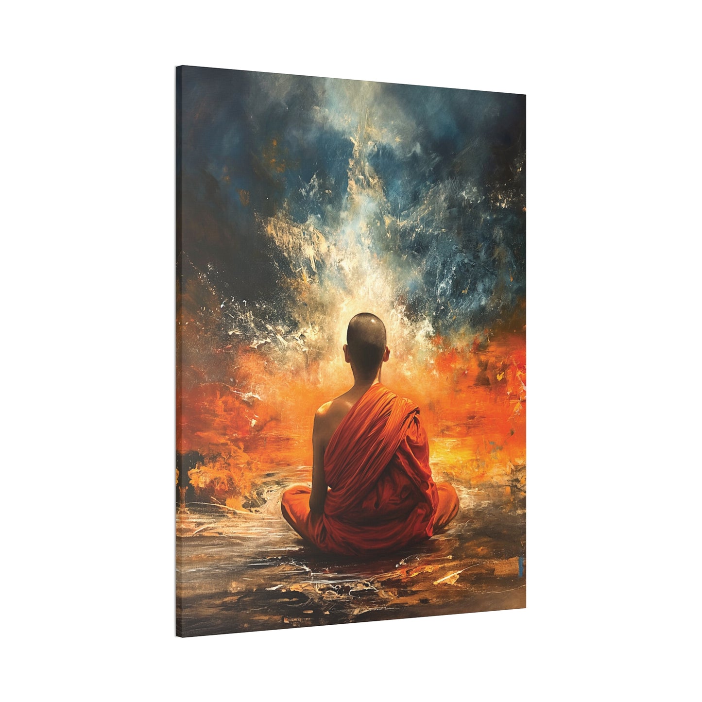 Buddha Painting Print 6 Canvas Stretched, 0.75"