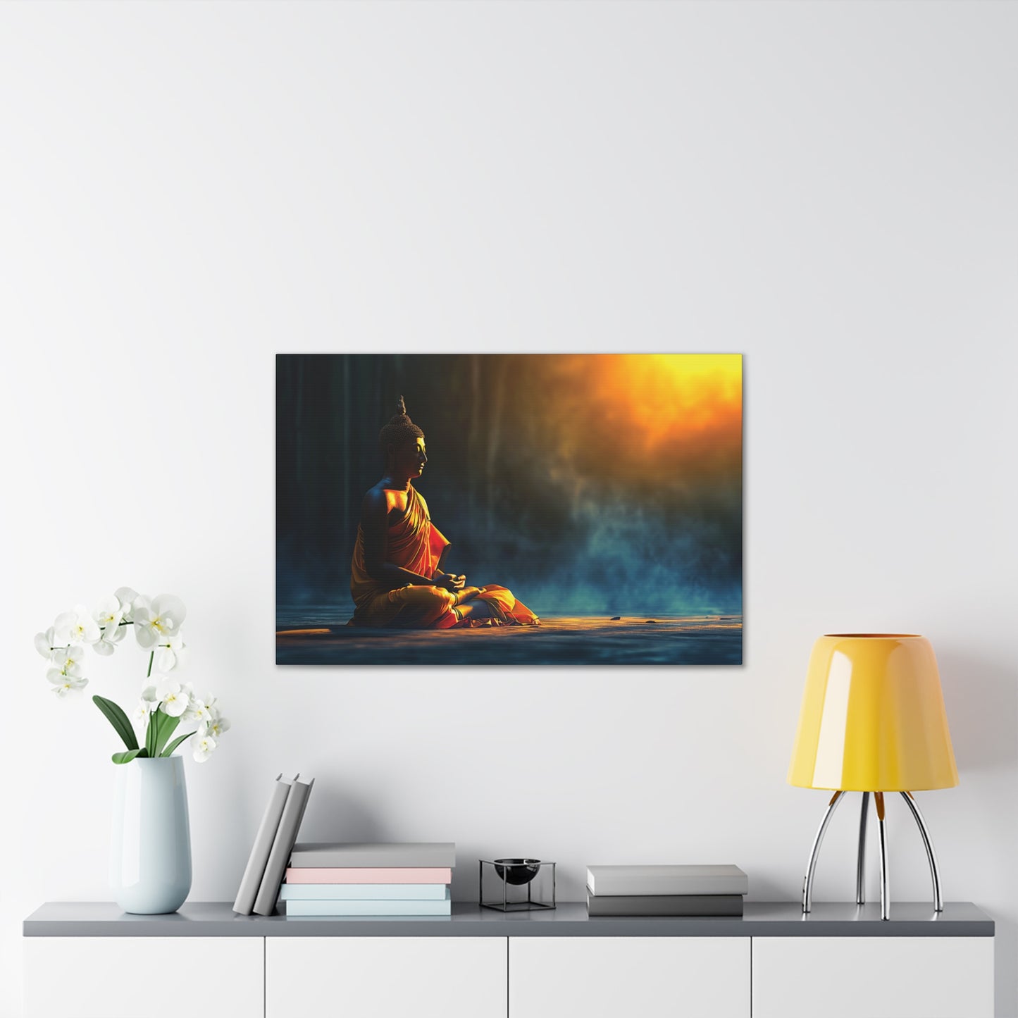 Buddha Painting Print 27 Canvas Stretched, 0.75"