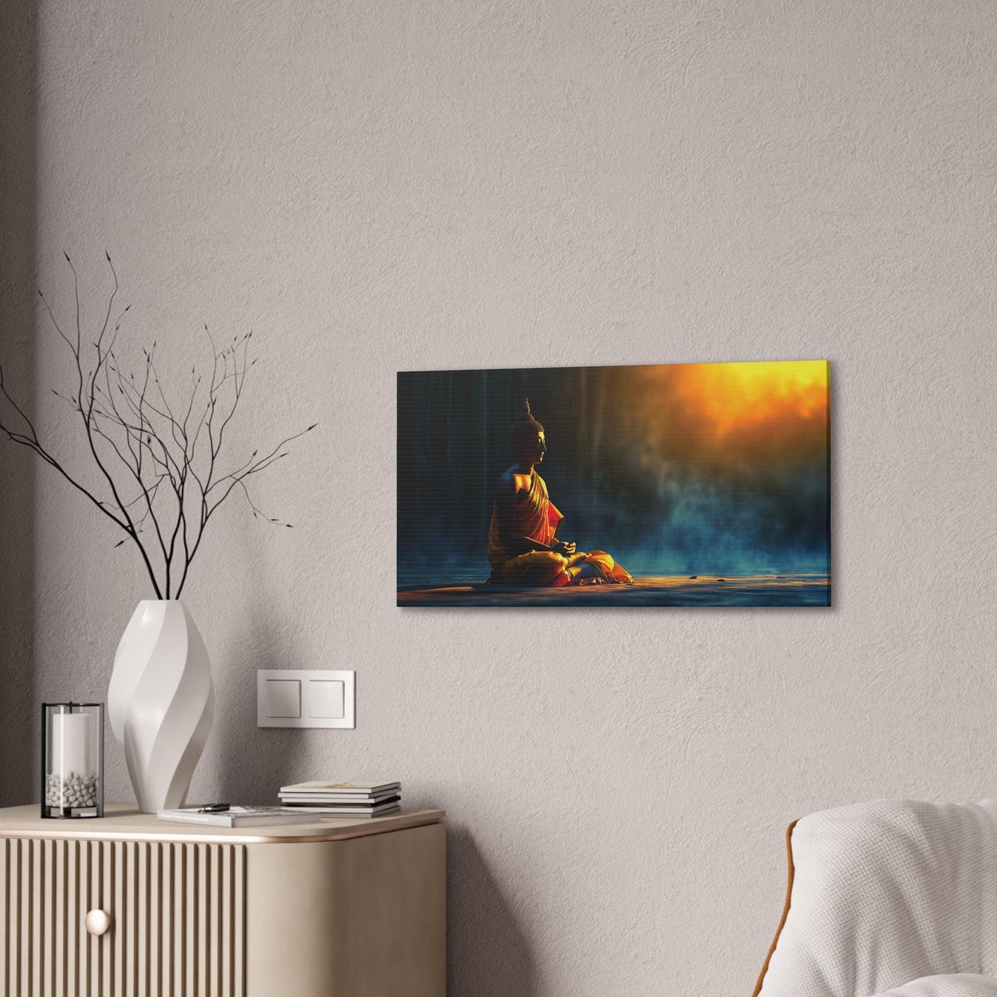 Buddha Painting Print 27 Canvas Stretched, 0.75"