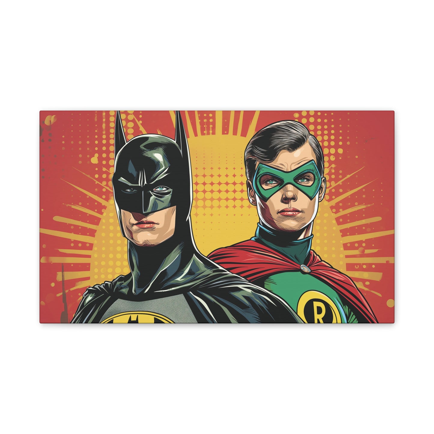 Bat and Boy Wonder 2 Canvas Stretched, 0.75"