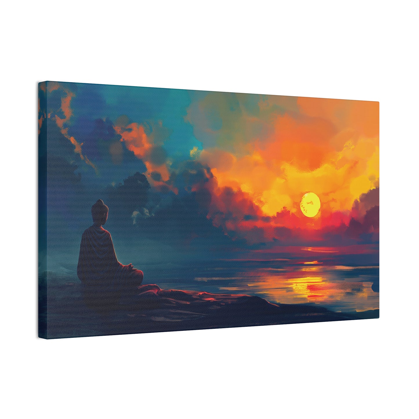 Buddha Painting Print 15 Canvas Stretched, 0.75"