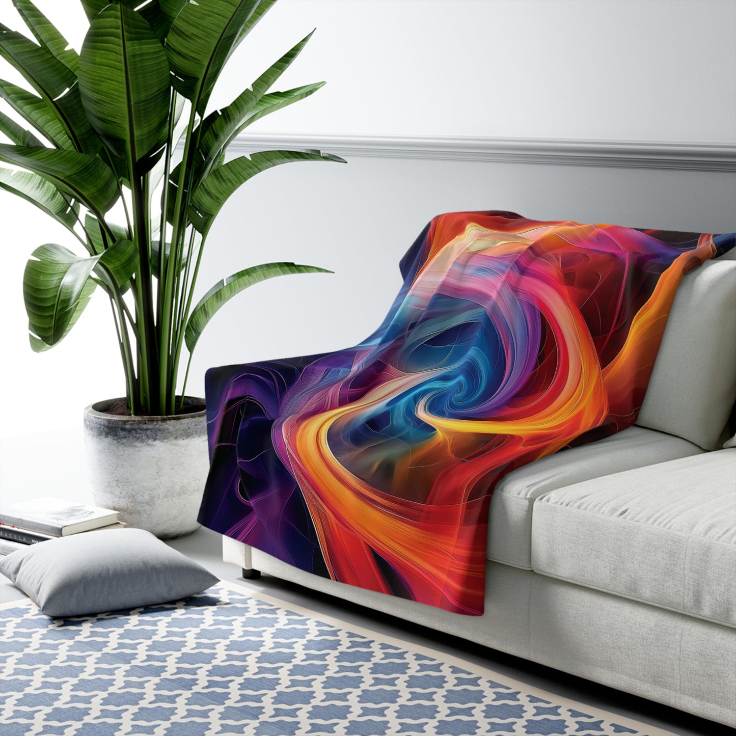 Swirling Ribbons Sherpa Fleece Blanket