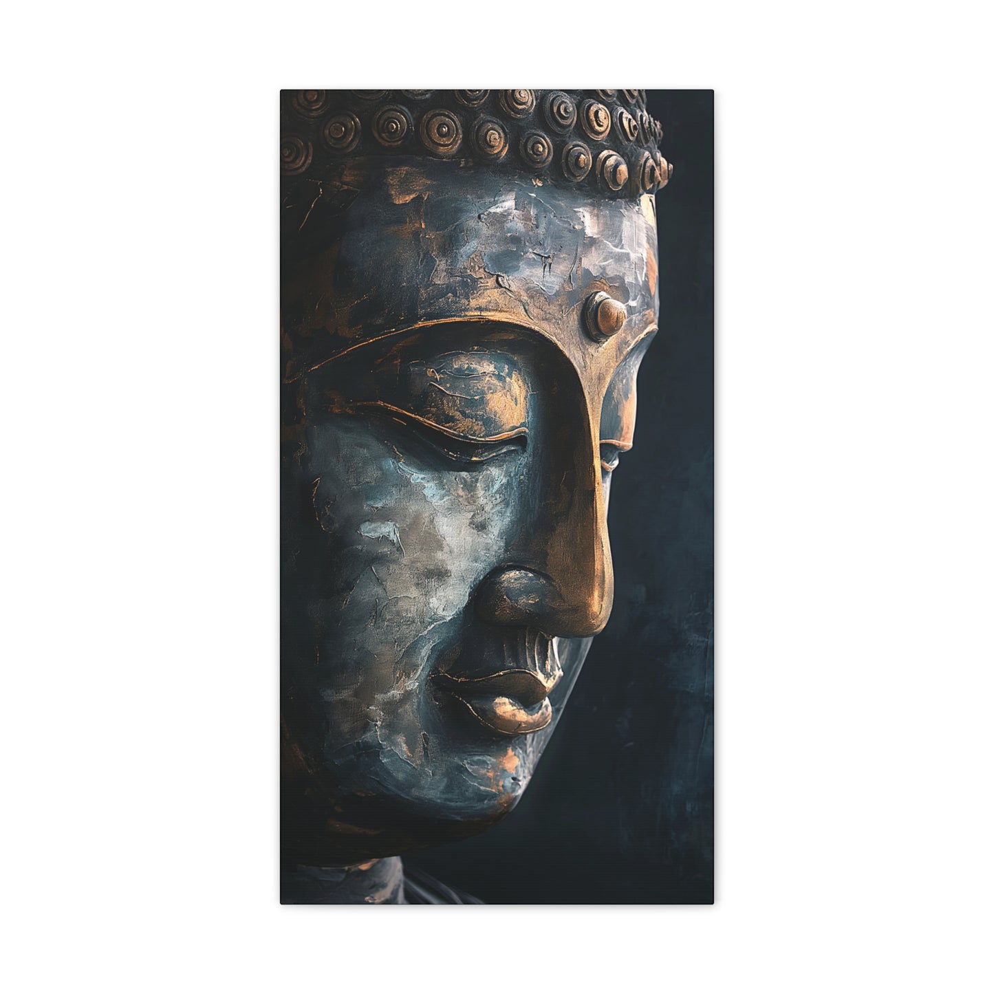 Buddha Painting Print 9 Canvas Stretched, 0.75"