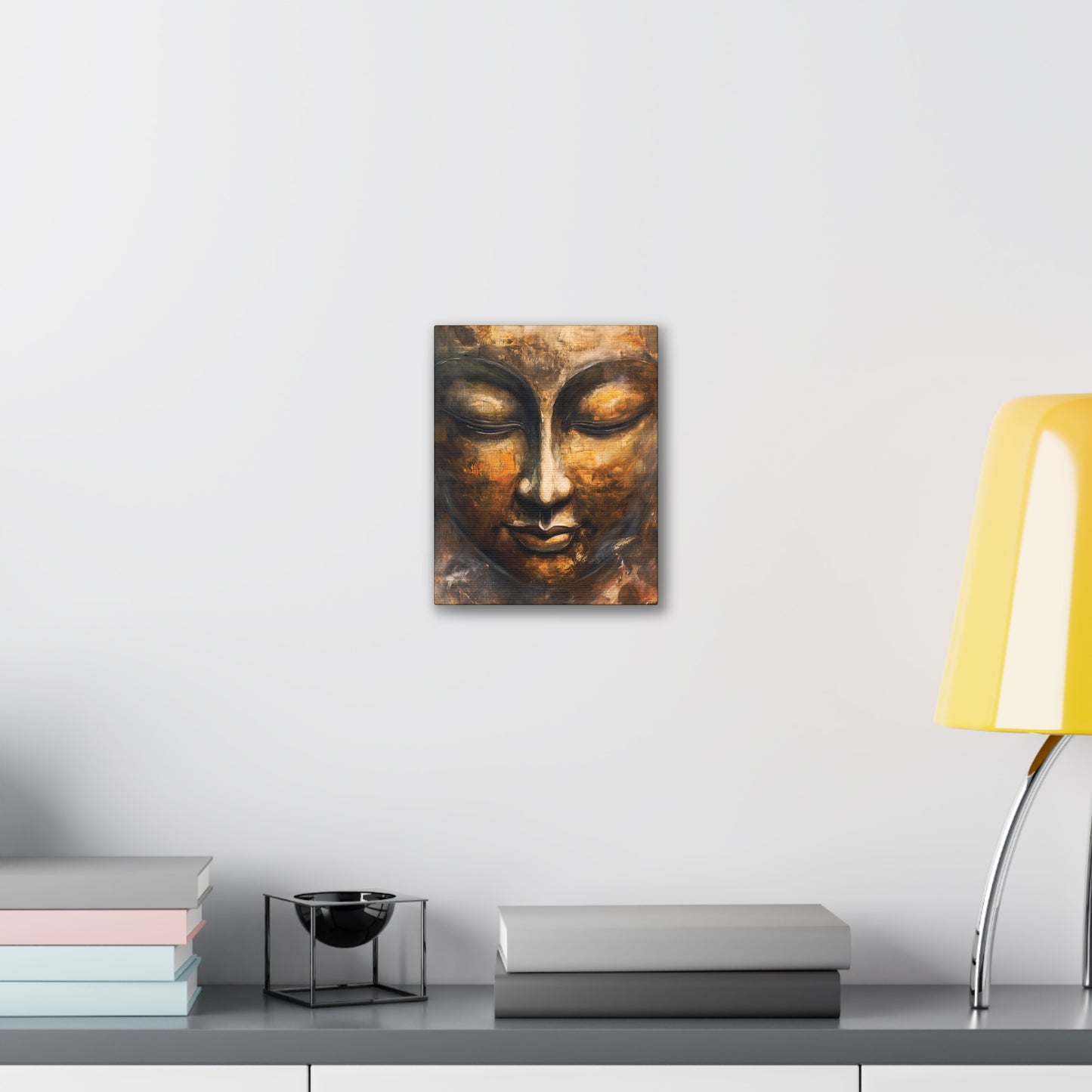 Buddha Painting Print 8 Canvas Stretched, 0.75"