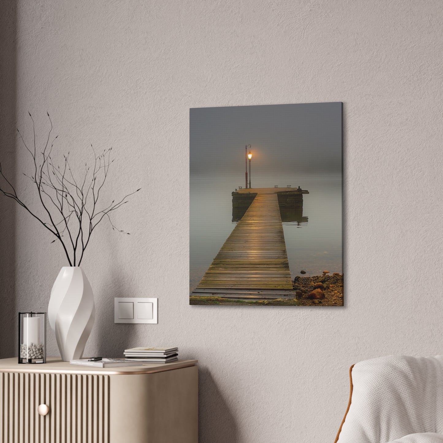 Misty Pier 8 Canvas Stretched, 0.75"