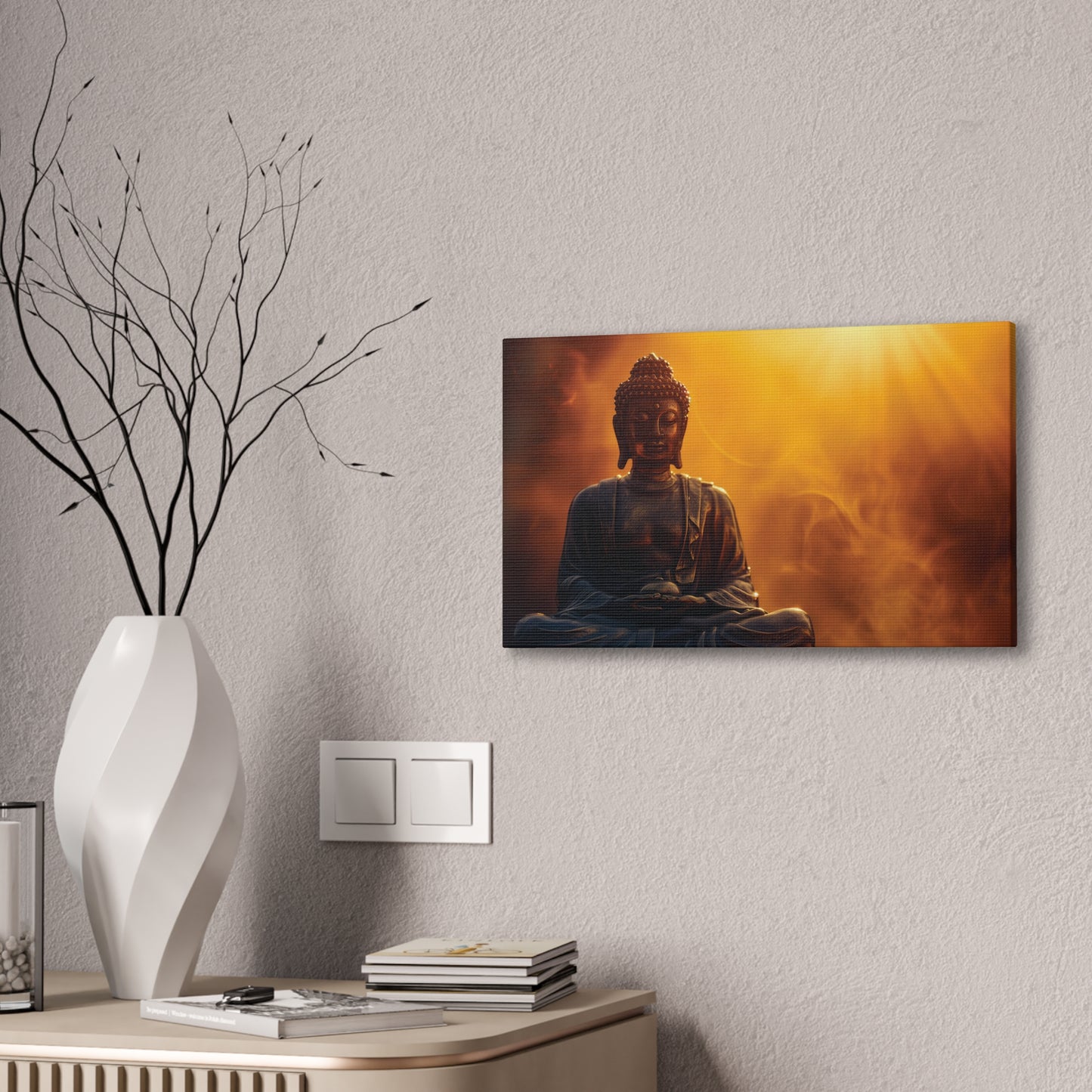 Buddha Painting Print 28 Canvas Stretched, 0.75"