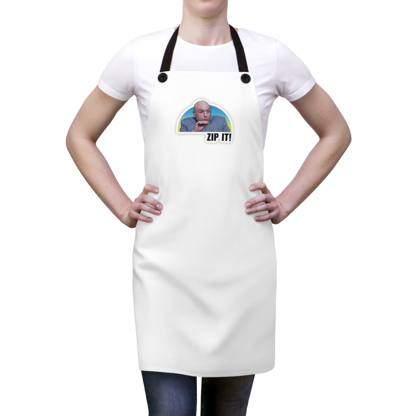 Zip It White Continue Apron (AOP)