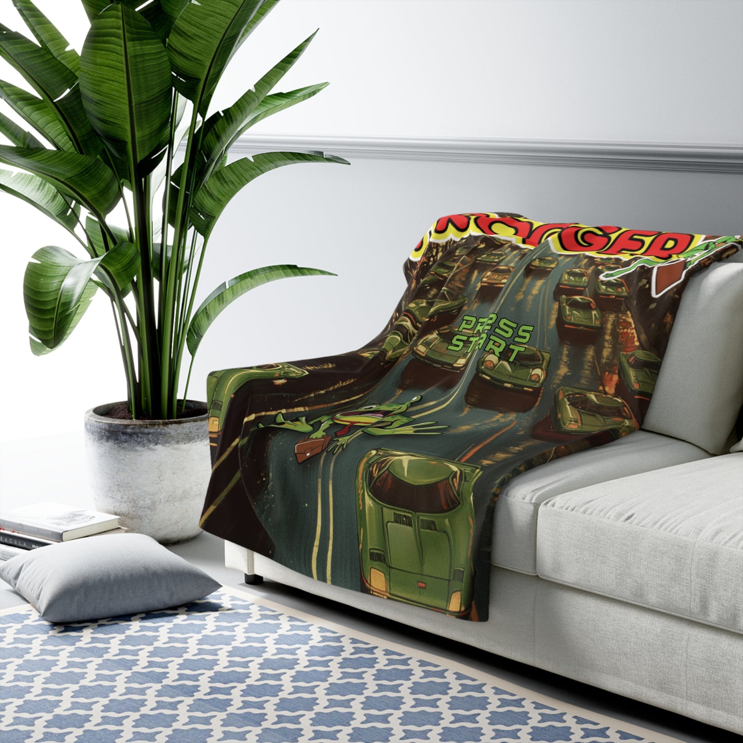 Frogger Sherpa Fleece Blanket