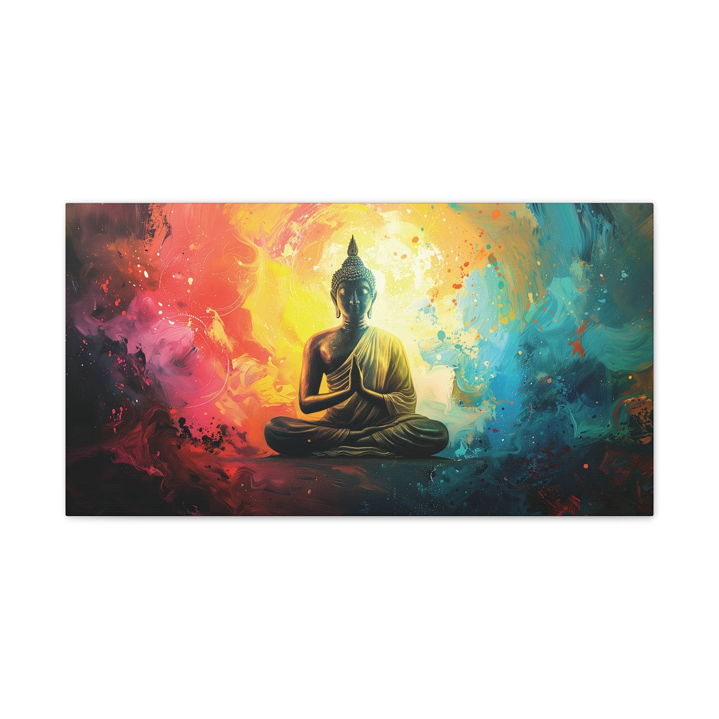 Buddha Painting Print 12 Canvas Stretched, 0.75"