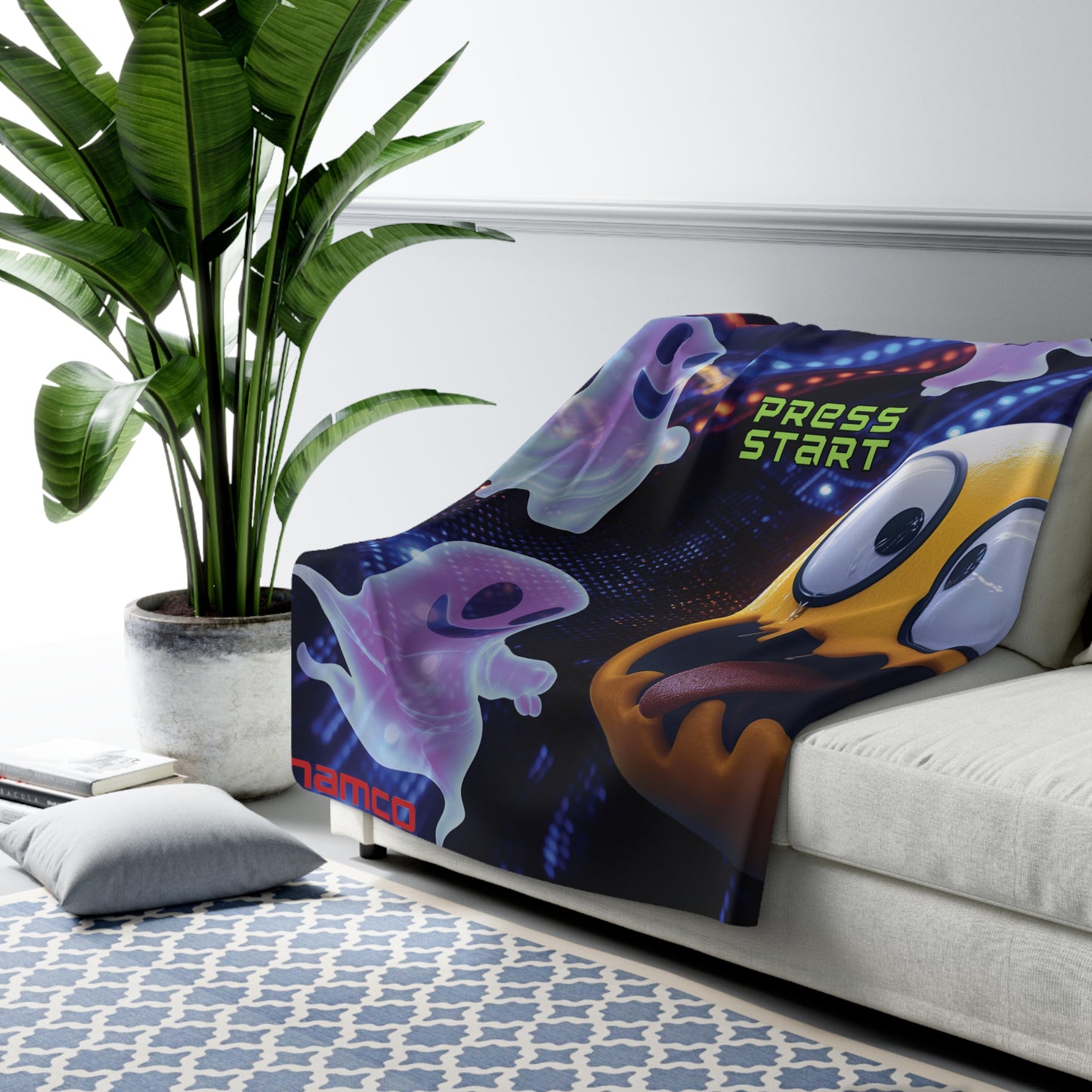 Pac Man Sherpa Fleece Blanket