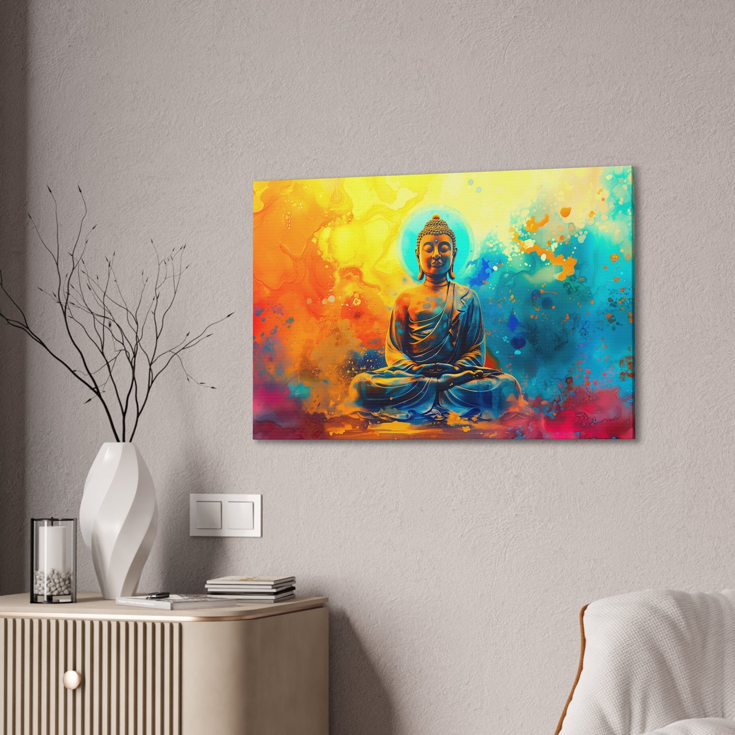 Buddha Painting Print 11 Canvas Stretched, 0.75"