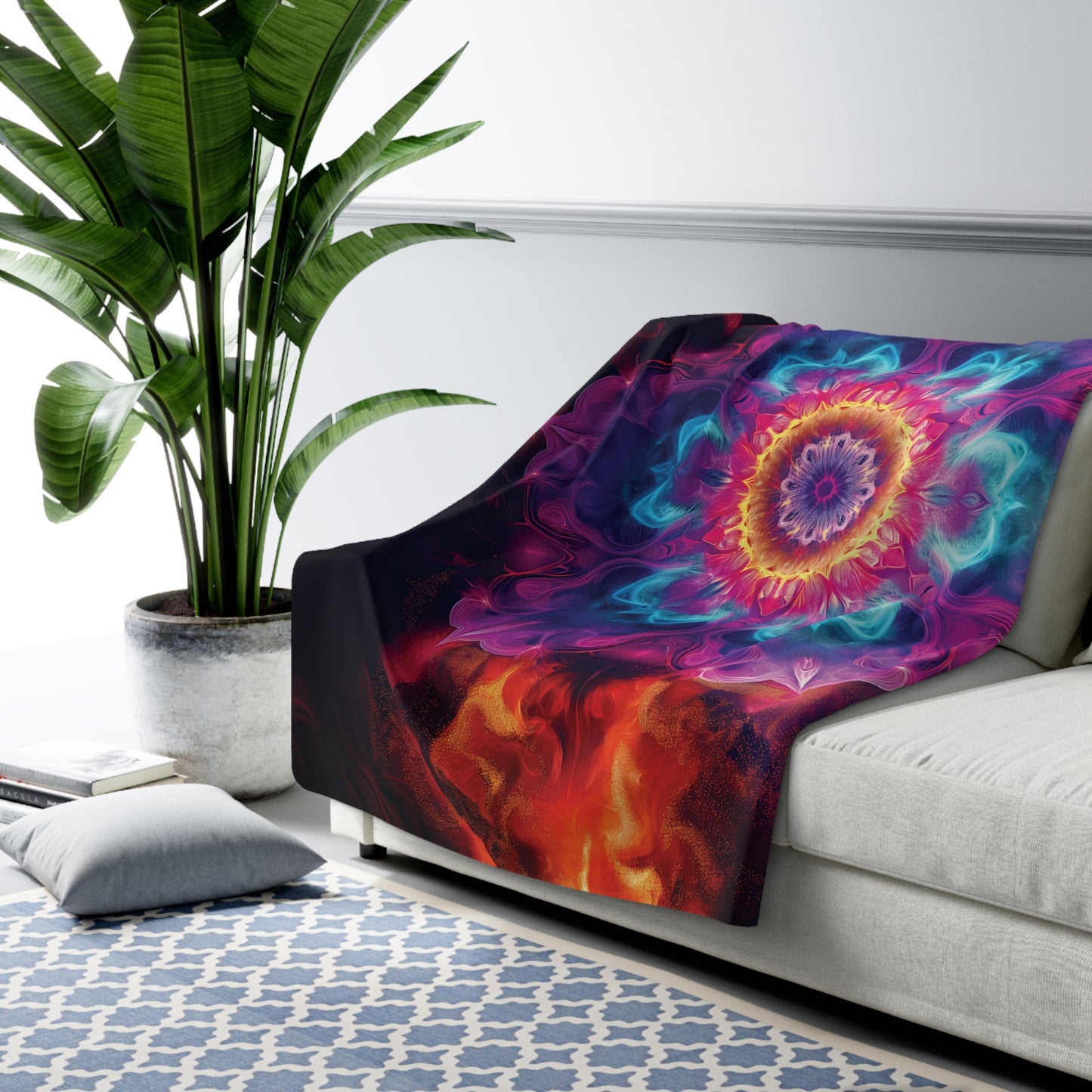 Mandala 1 Sherpa Fleece Blanket