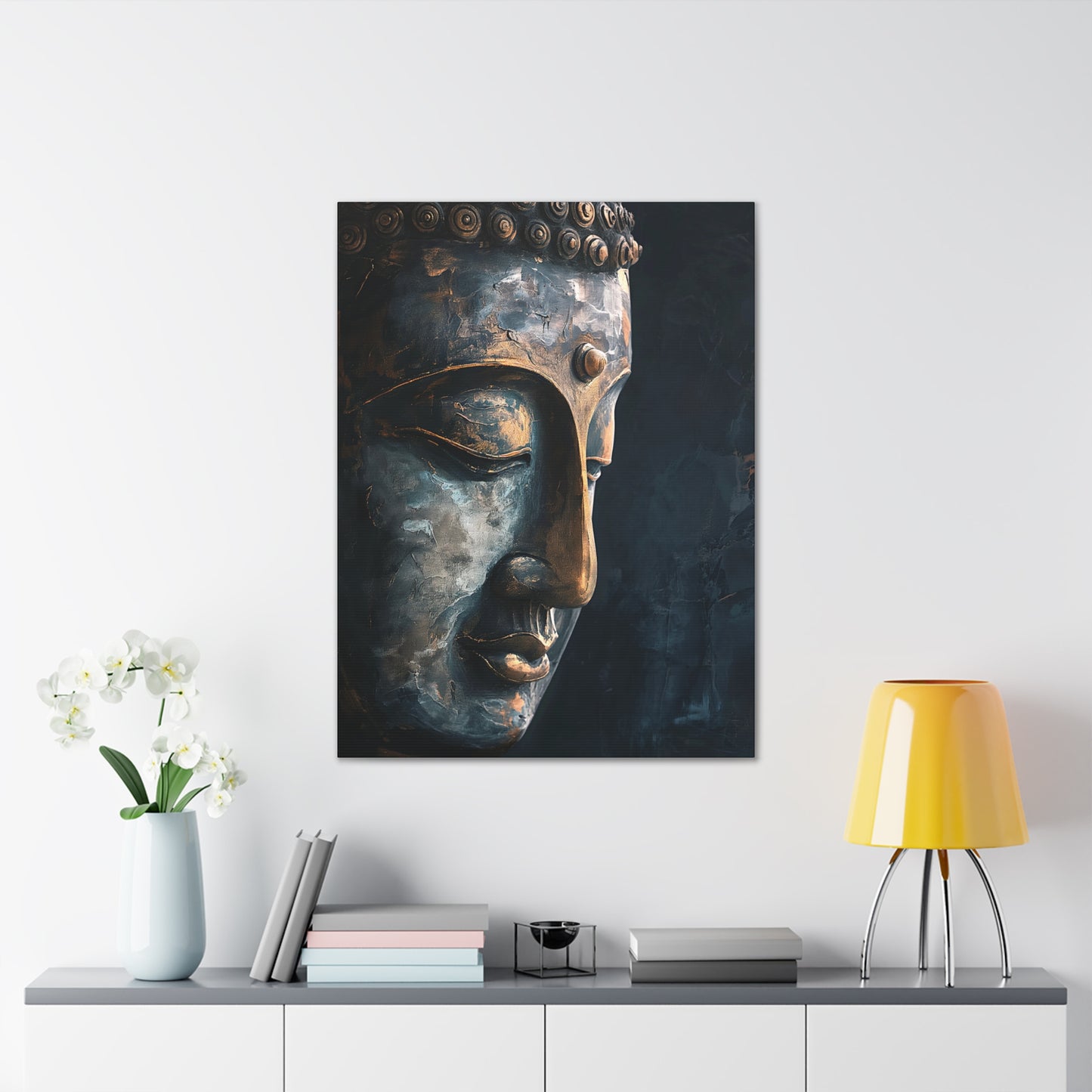 Buddha Painting Print 9 Canvas Stretched, 0.75"