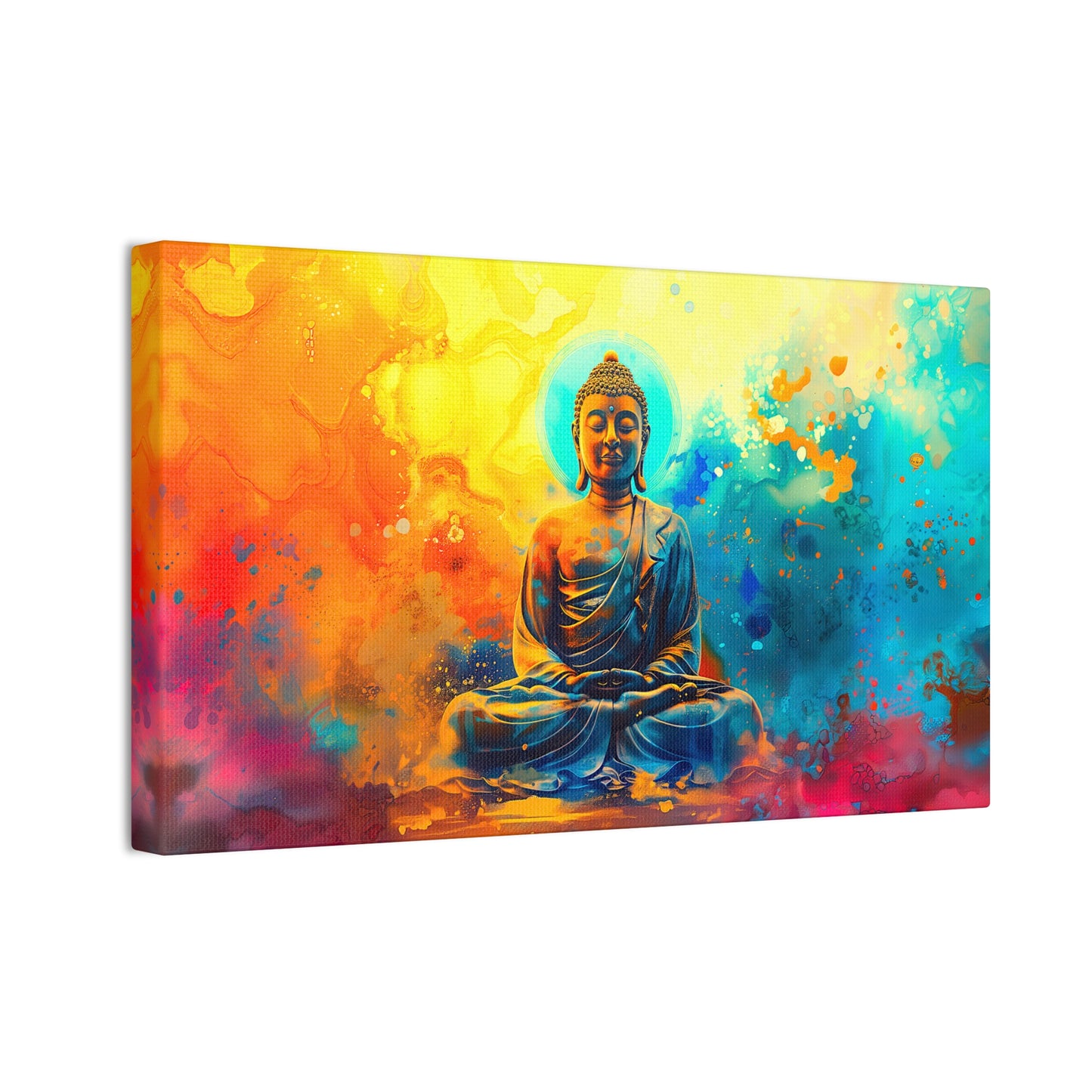 Buddha Painting Print 11 Canvas Stretched, 0.75"