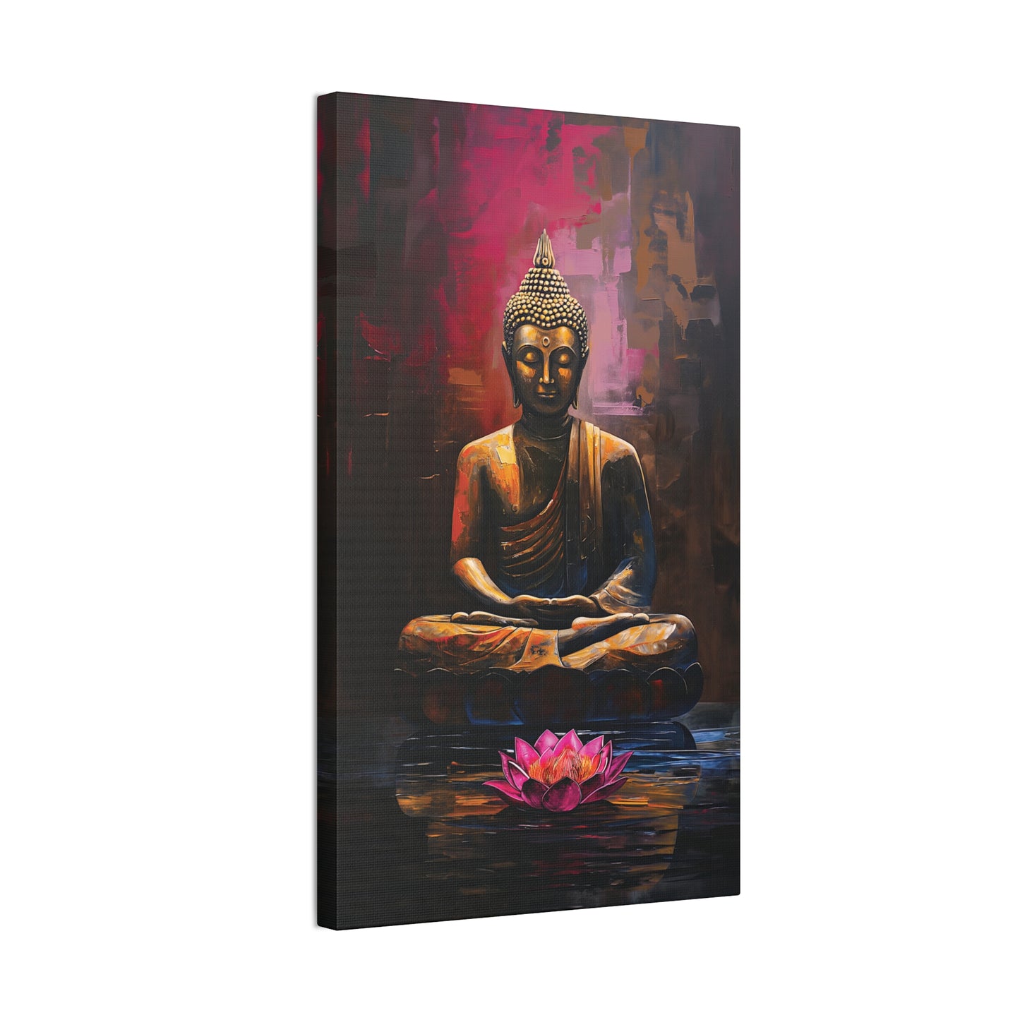 Buddha Painting Print 14 Canvas Stretched, 0.75"