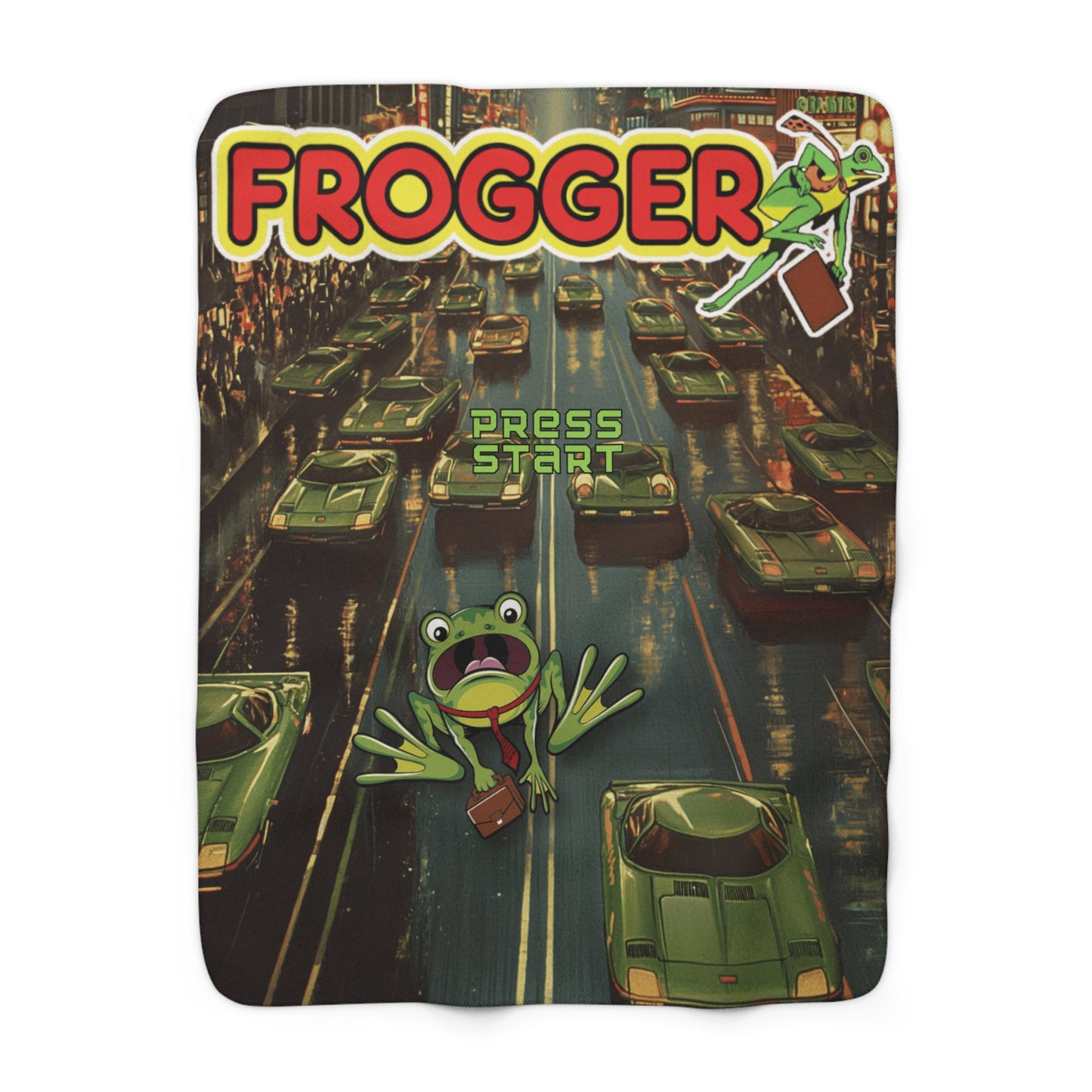 Frogger Sherpa Fleece Blanket