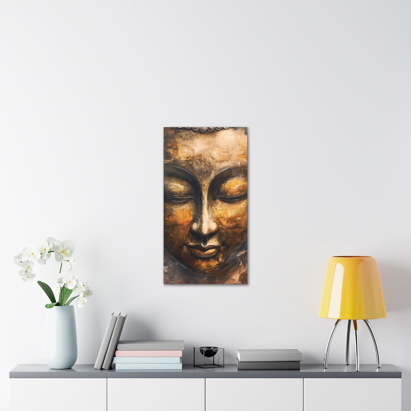 Buddha Painting Print 8 Canvas Stretched, 0.75"