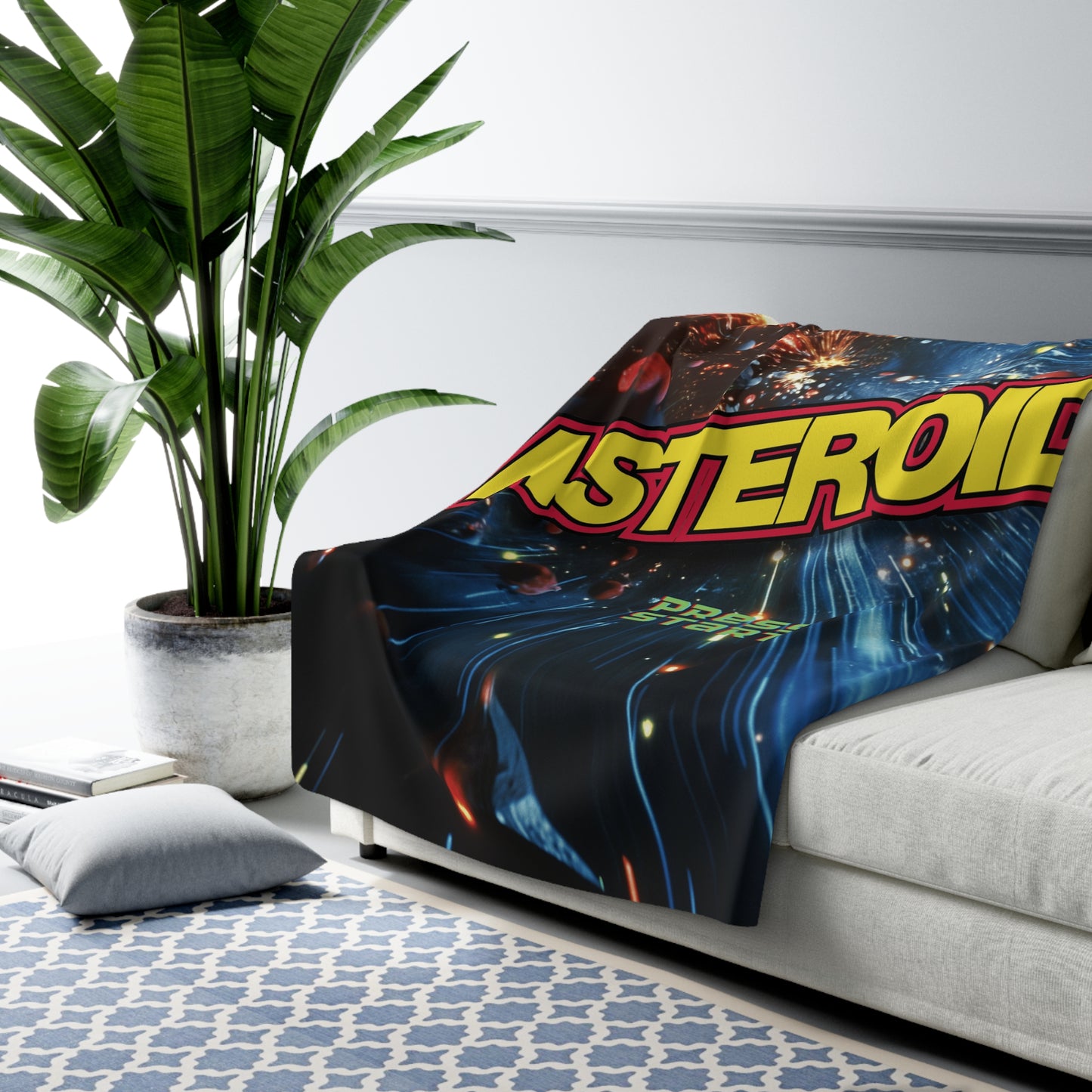 Asteroids Sherpa Fleece Blanket