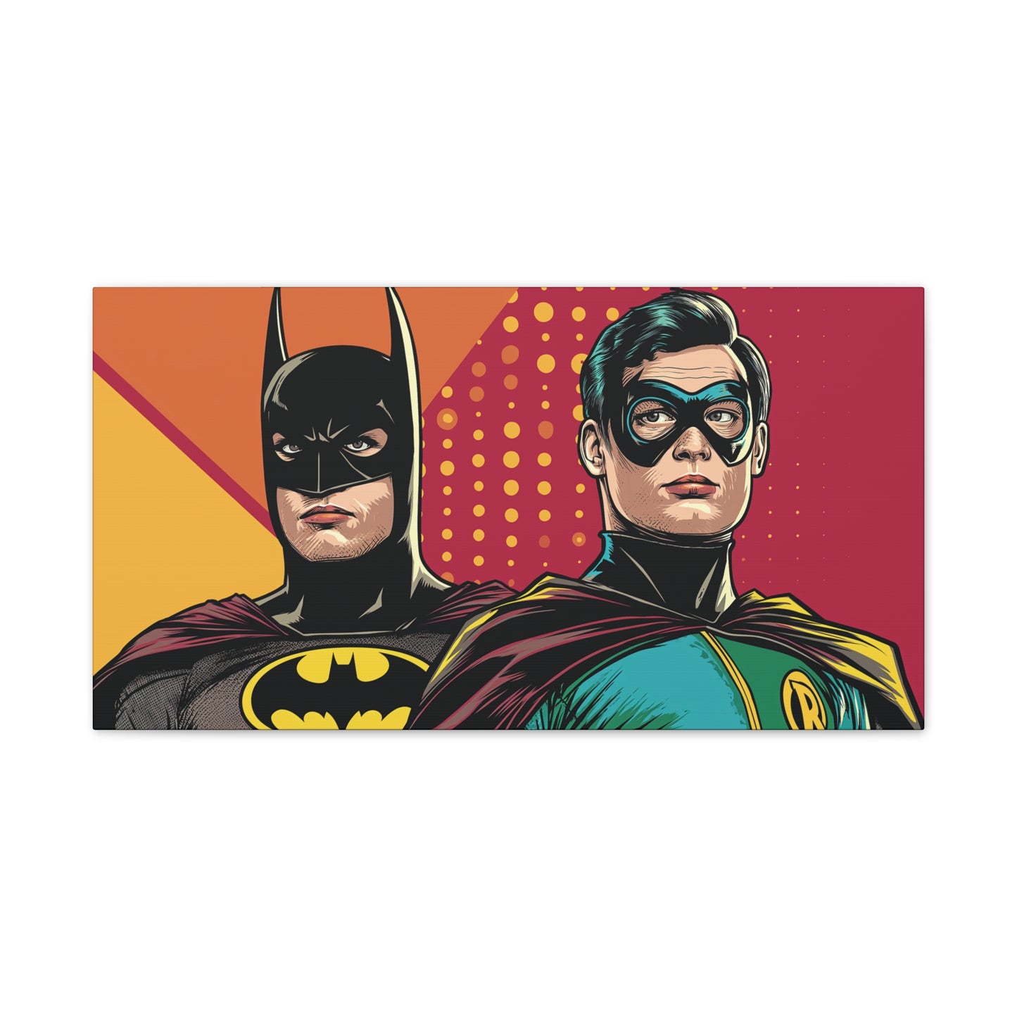 Bat and Boy Wonder Canvas Stretched, 0.75"