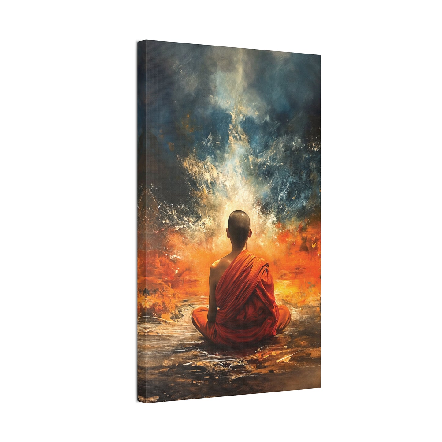 Buddha Painting Print 6 Canvas Stretched, 0.75"