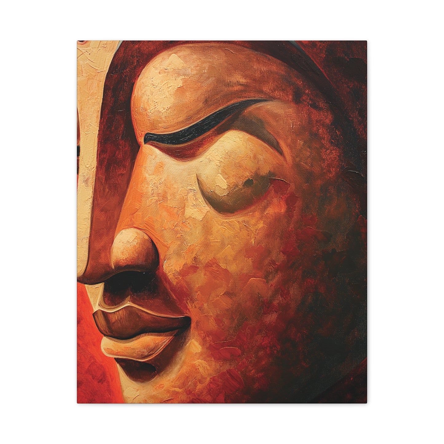 Buddha Painting Print 10 Canvas Stretched, 0.75"