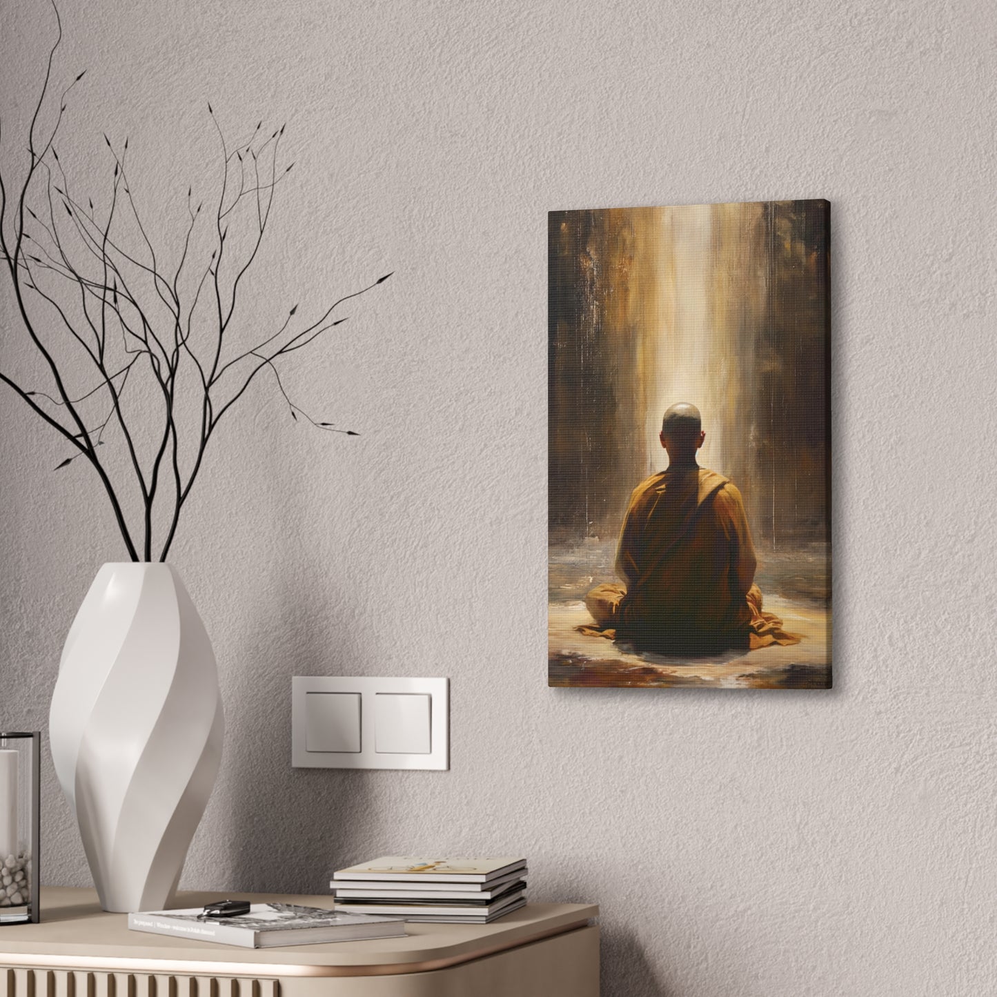 Buddha Painting Print 5 Canvas Stretched, 0.75"