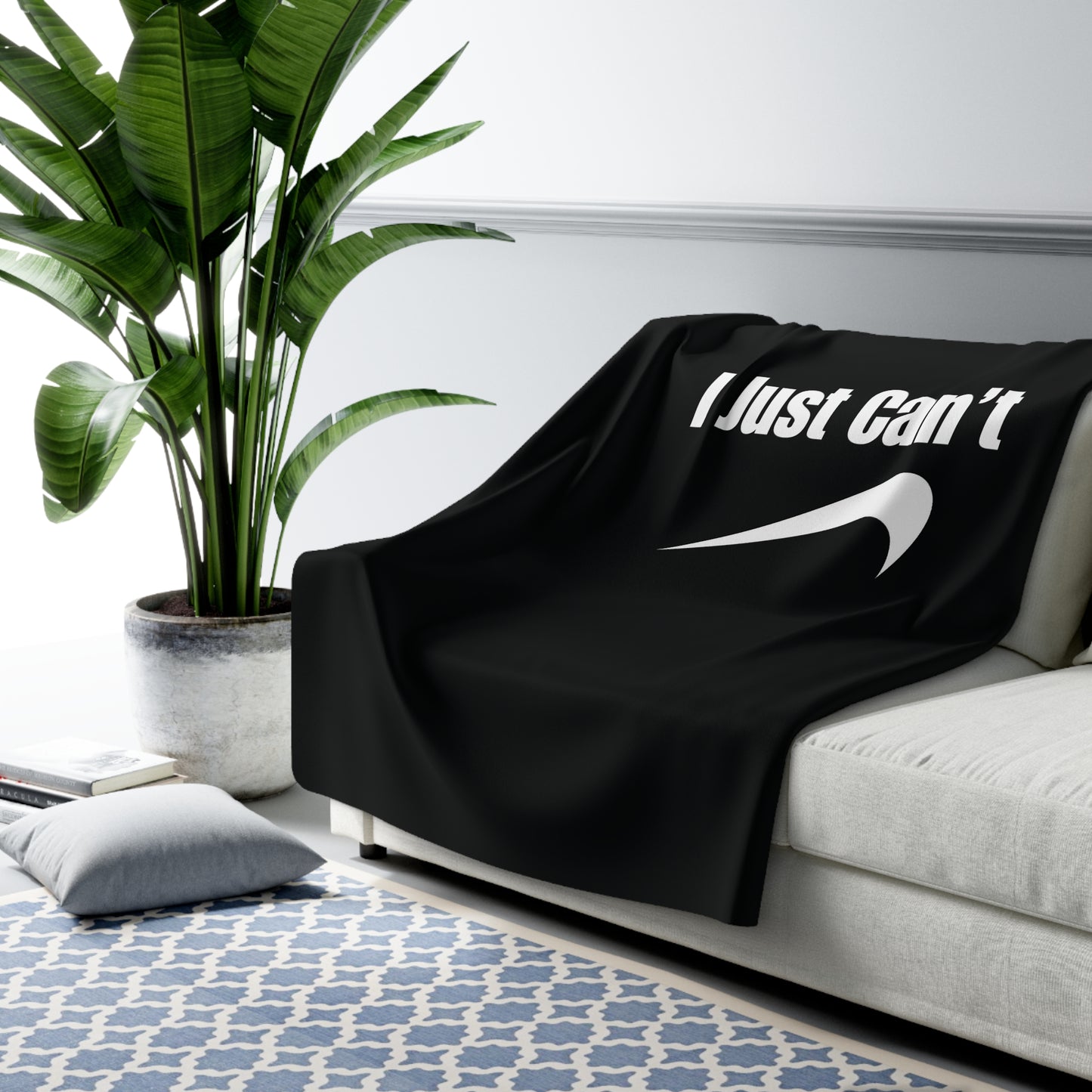 I Can't Black Sherpa Fleece Blanket