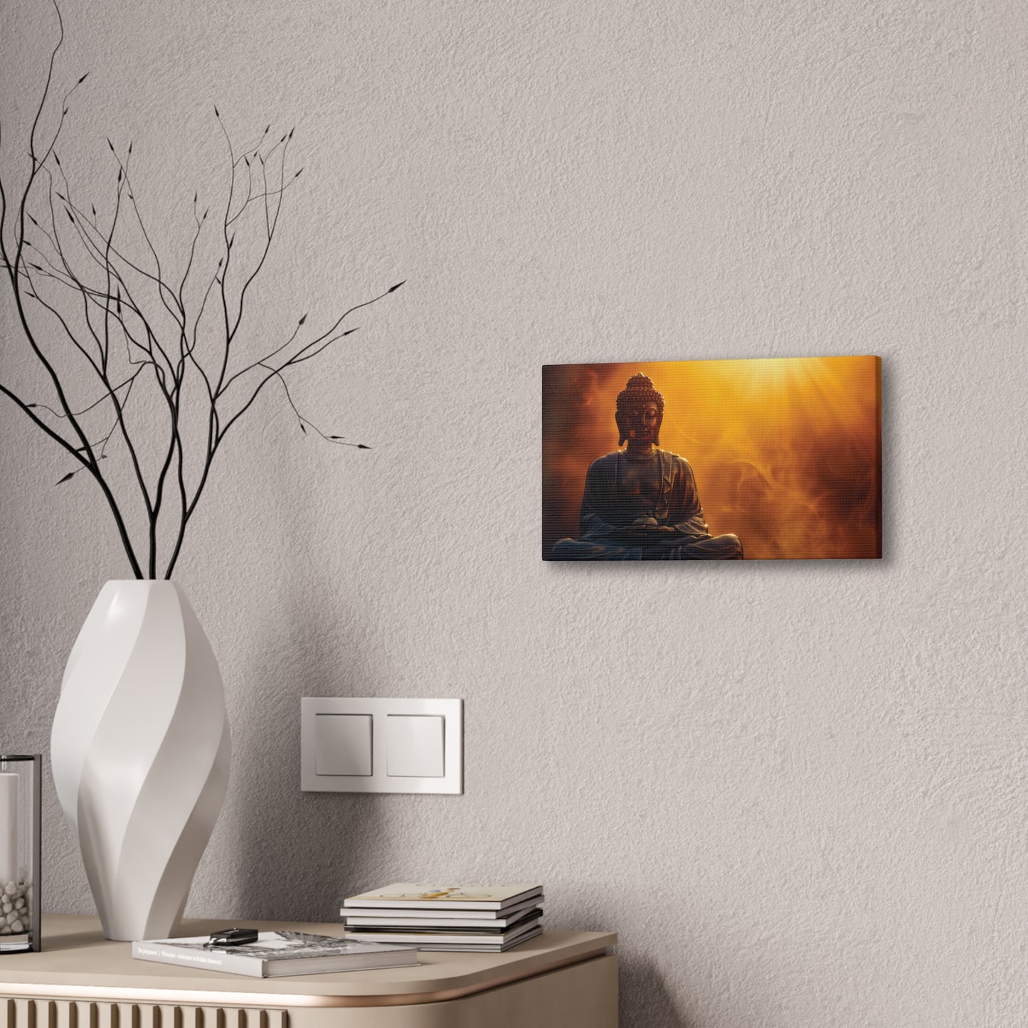 Buddha Painting Print 28 Canvas Stretched, 0.75"