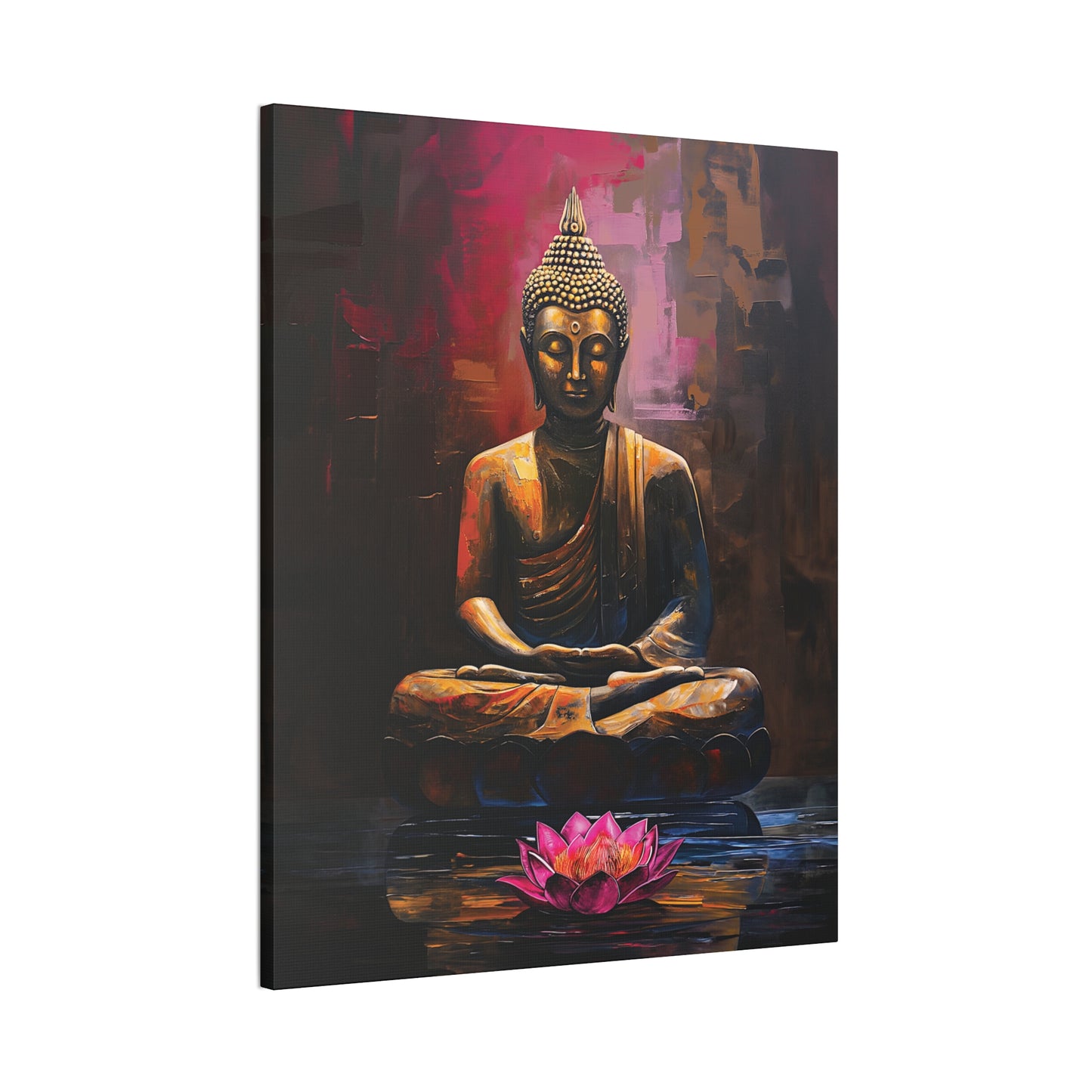 Buddha Painting Print 14 Canvas Stretched, 0.75"