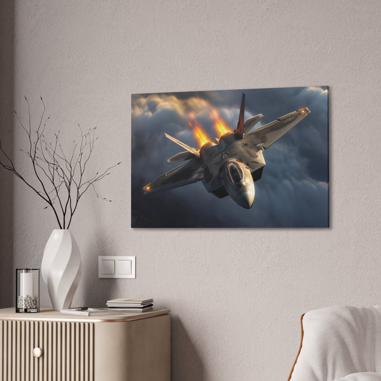 F-22 Fighter 2 Canvas Stretched, 0.75"