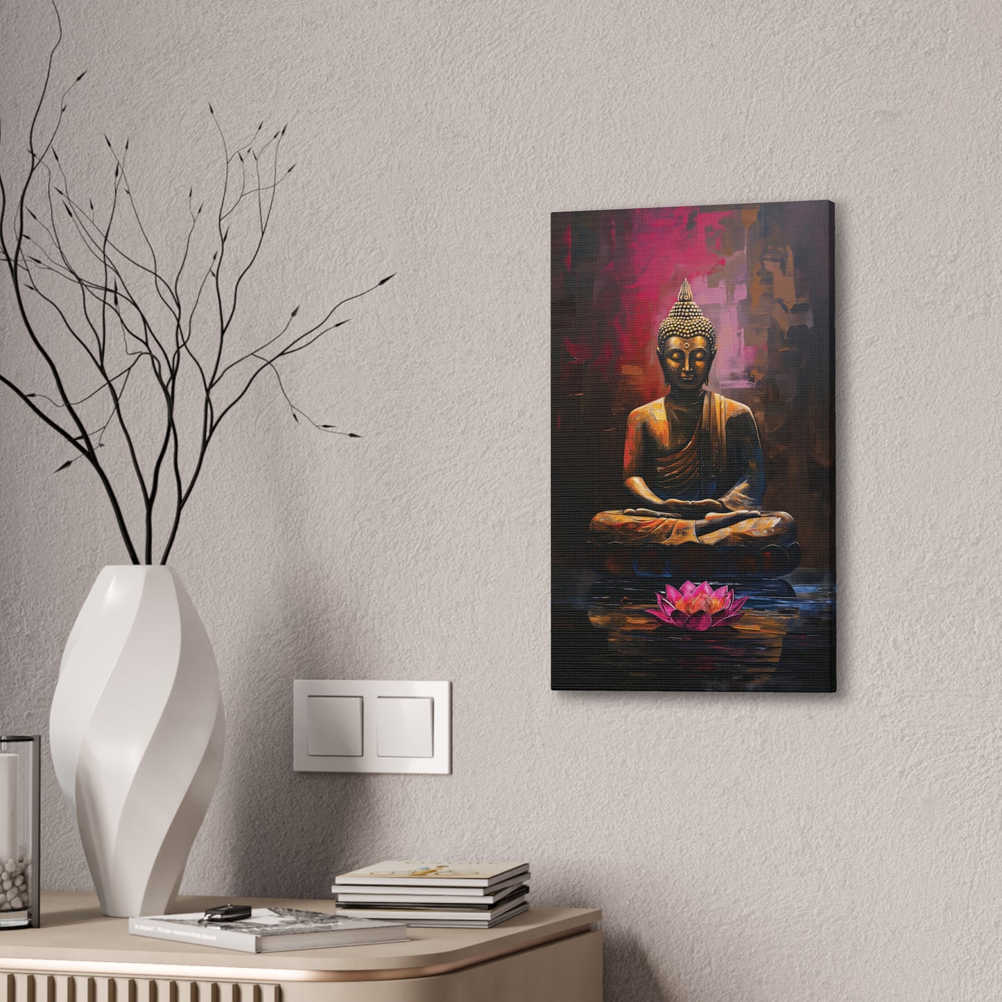 Buddha Painting Print 14 Canvas Stretched, 0.75"