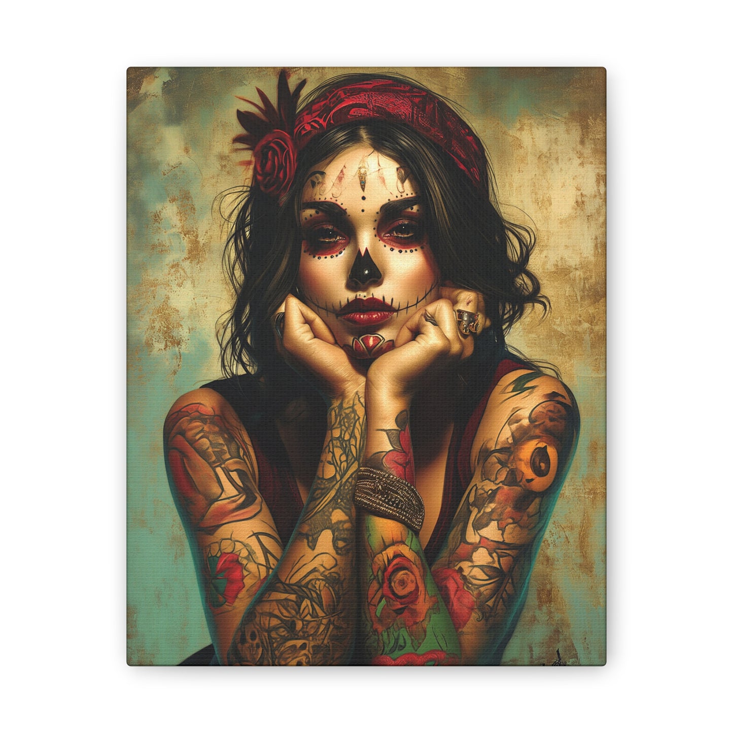 Day of the Dead 10 Canvas Stretched, 0.75"