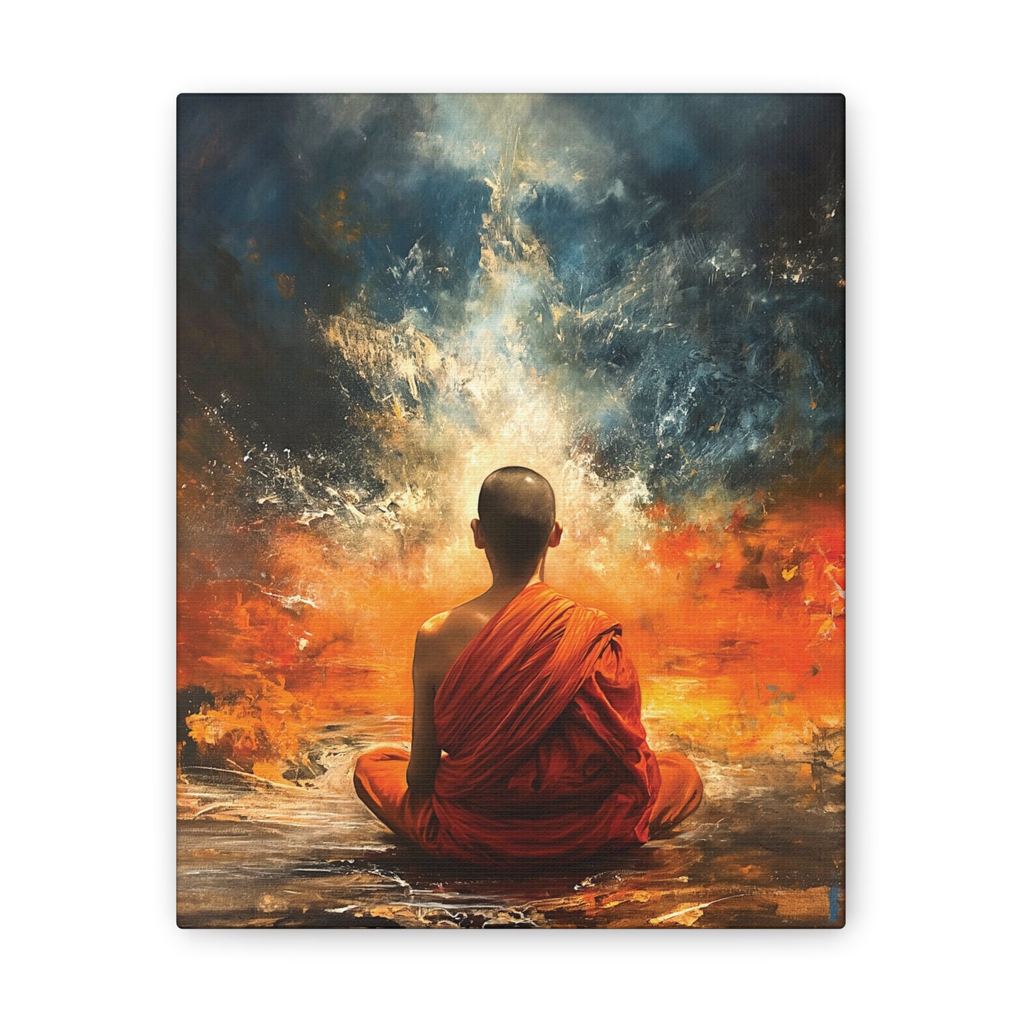 Buddha Painting Print 6 Canvas Stretched, 0.75"