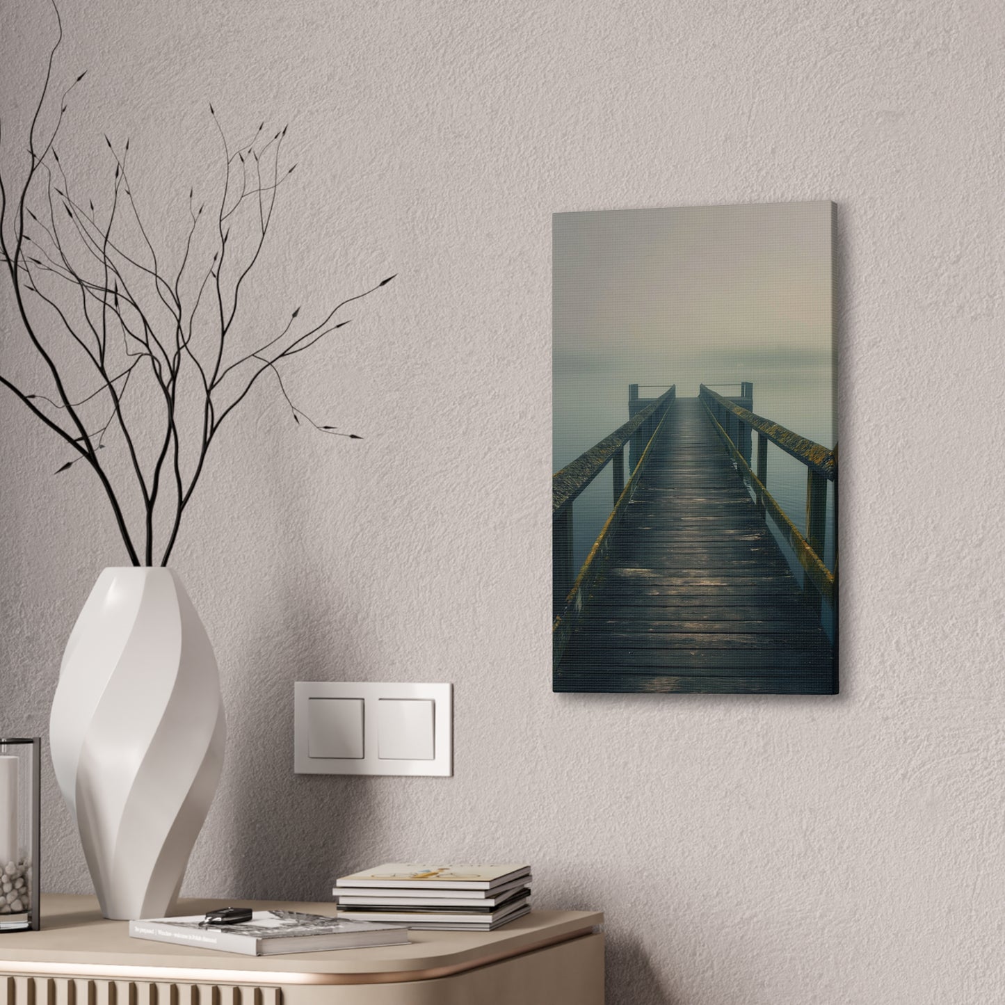 Misty Pier 9 Canvas Stretched, 0.75"