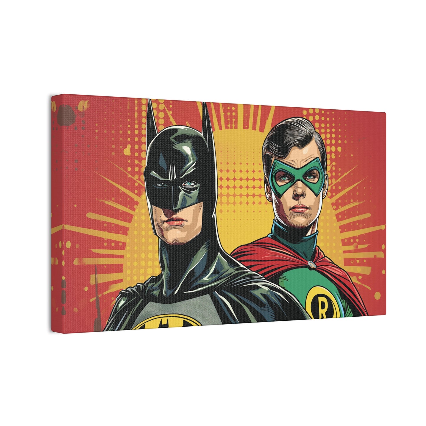 Bat and Boy Wonder 2 Canvas Stretched, 0.75"