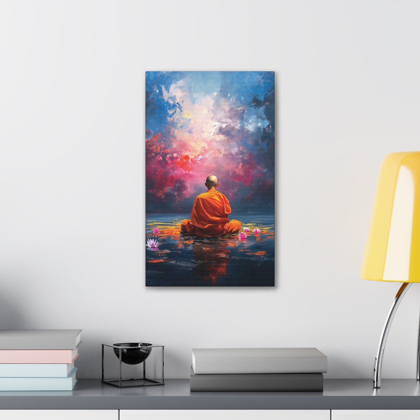 Buddha Painting Print 7 Canvas Stretched, 0.75"