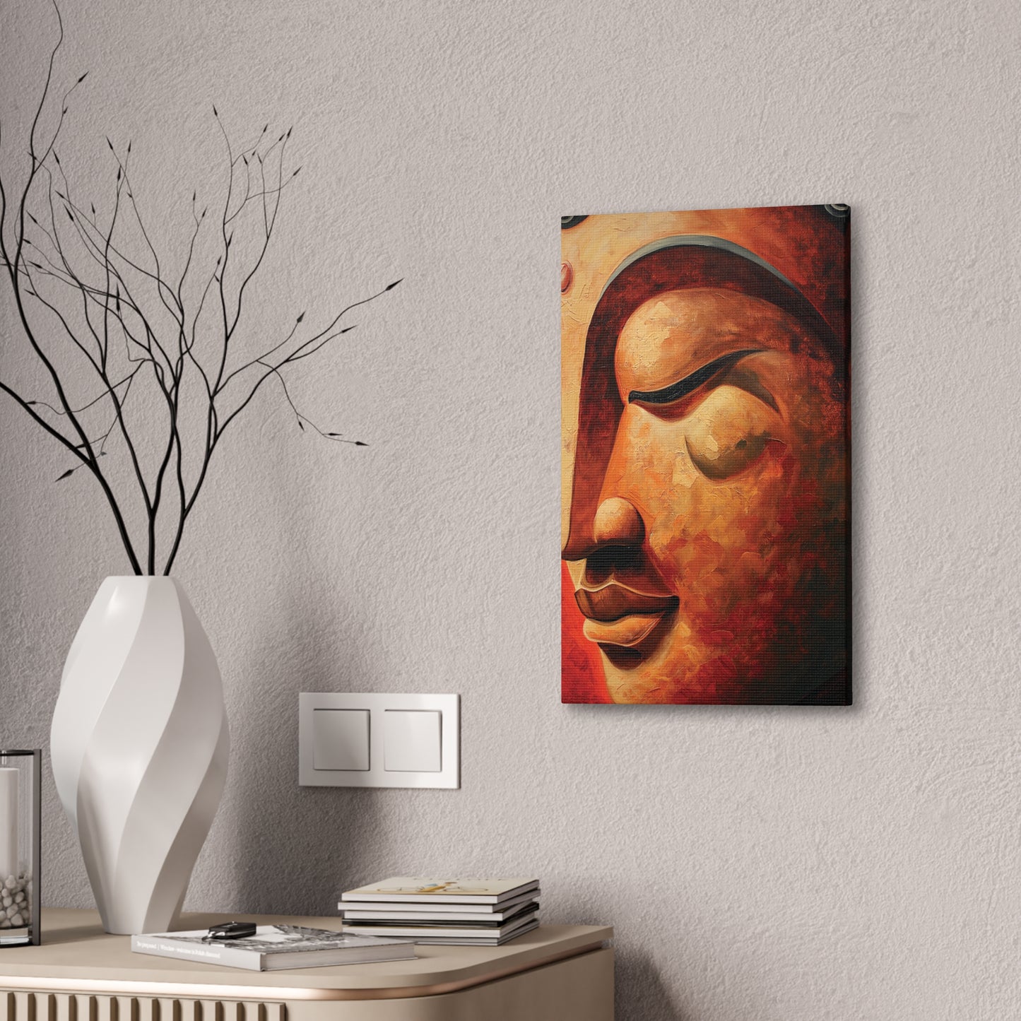 Buddha Painting Print 10 Canvas Stretched, 0.75"