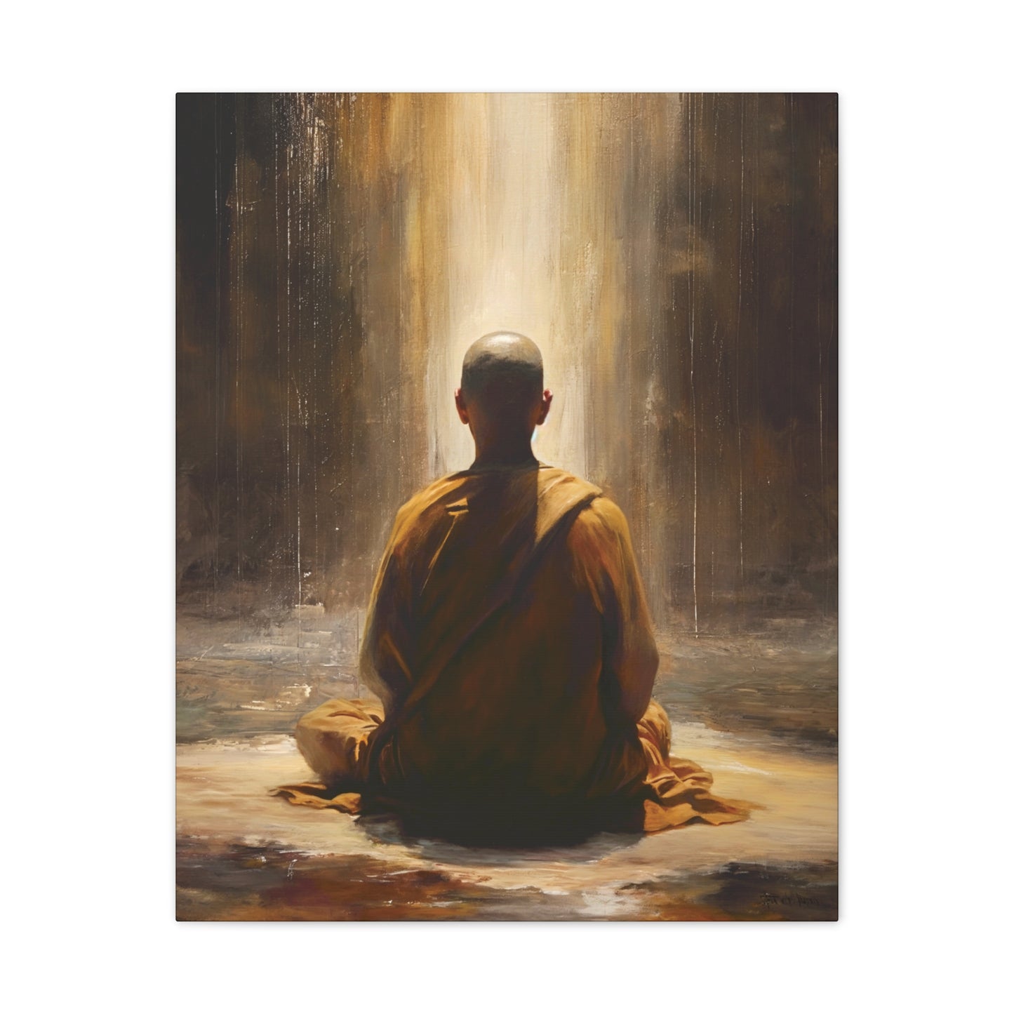 Buddha Painting Print 5 Canvas Stretched, 0.75"