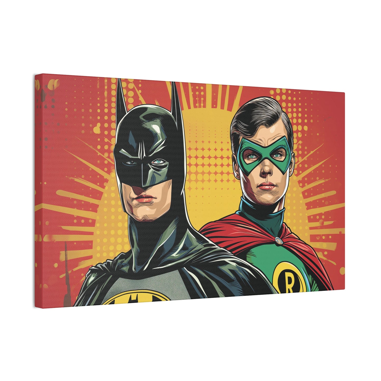 Bat and Boy Wonder 2 Canvas Stretched, 0.75"