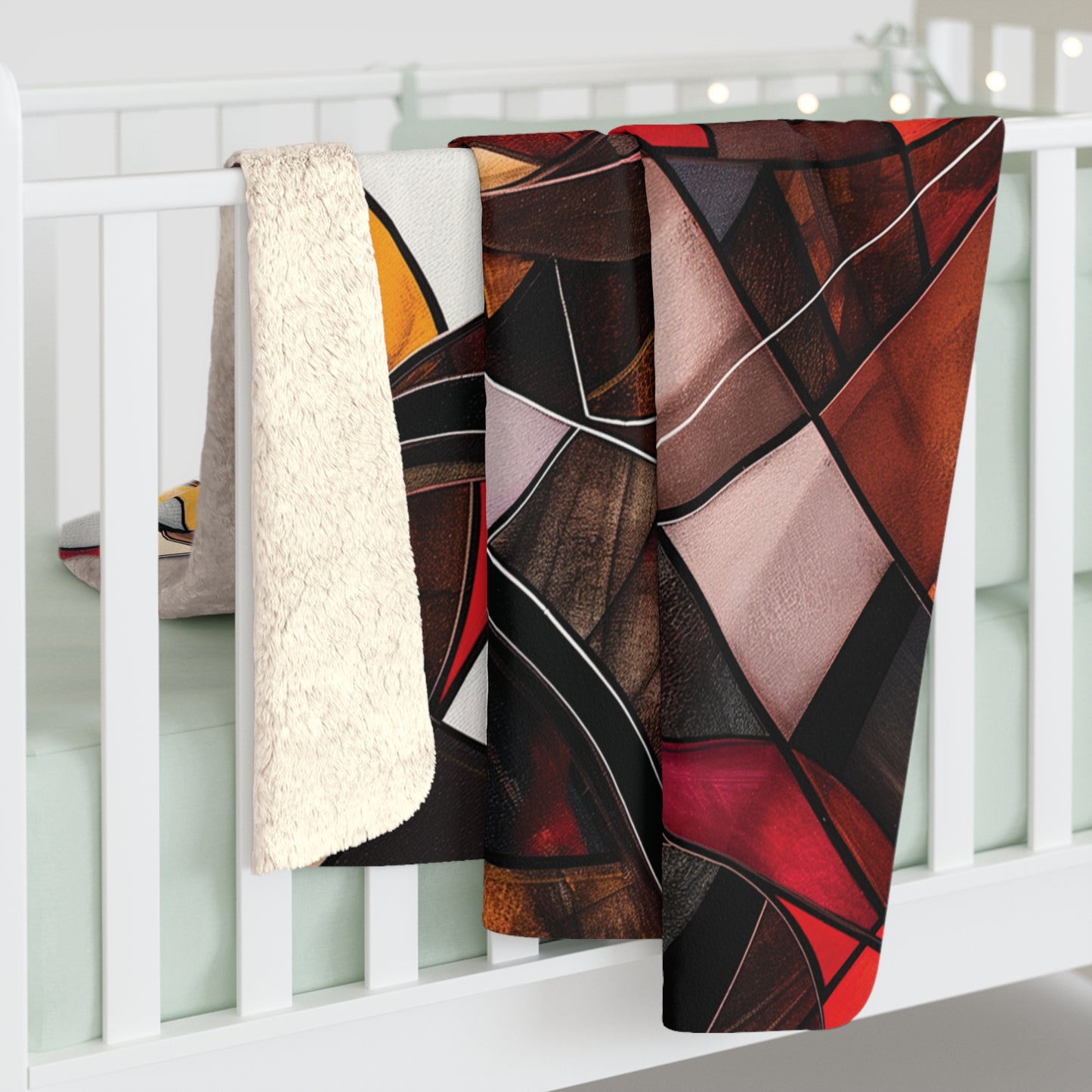 Abstract Cubist Sherpa Fleece Blanket