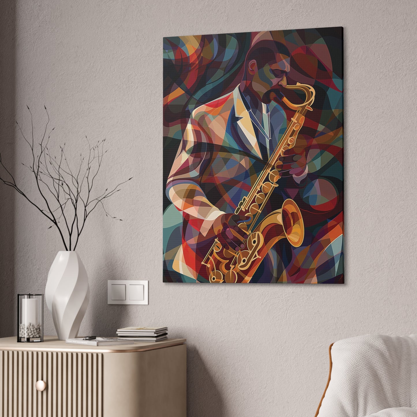 Saxophone Canvas Stretched, 0.75"